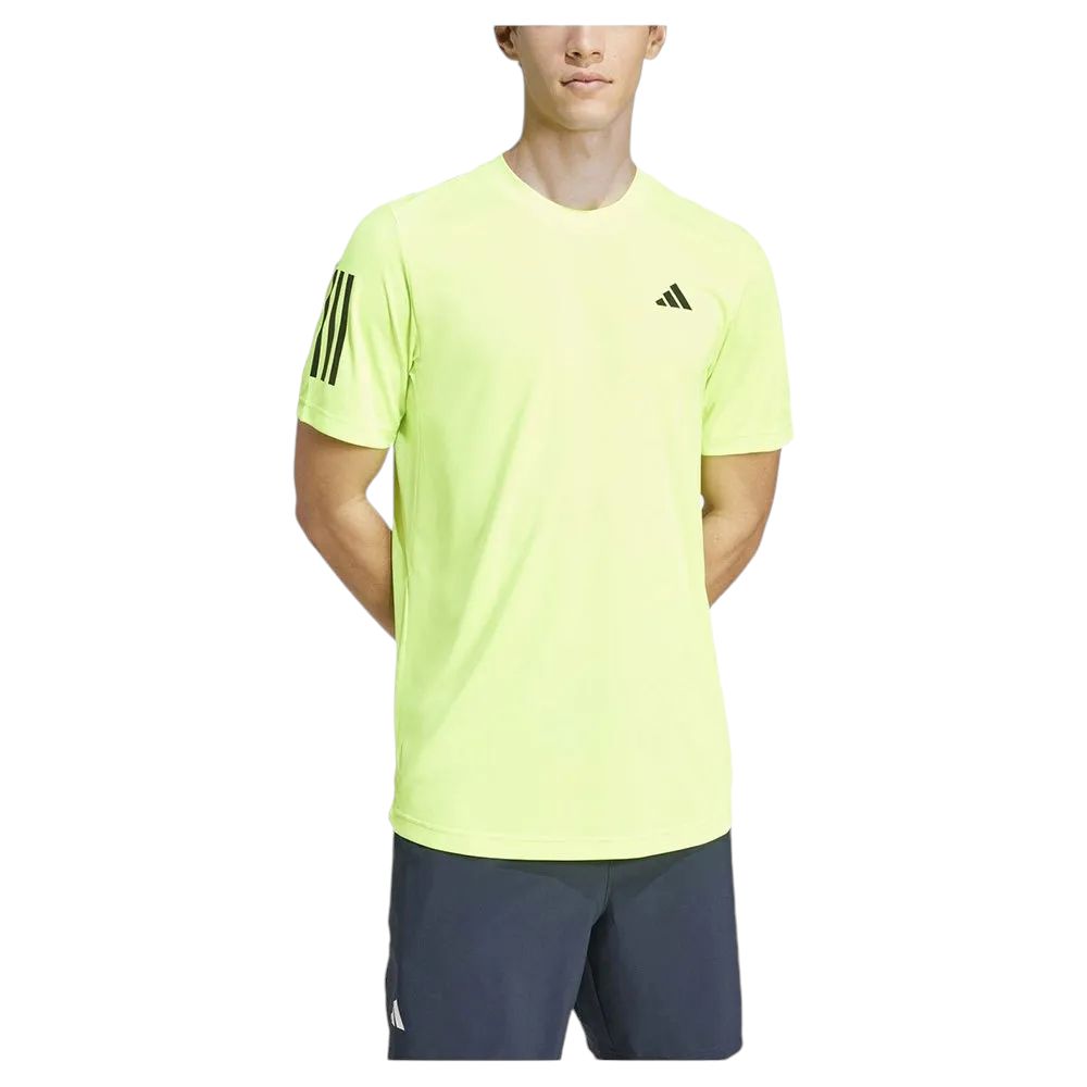 Adidas | T-shirt Club 3 Stripes Uomo Lucid Lemon - Fabbrica Ski Sises