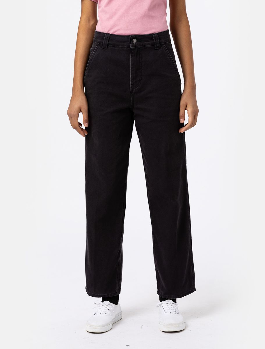 Dickies | Pantaloni Duck Canvas Donna Black Wash - Fabbrica Ski Sises
