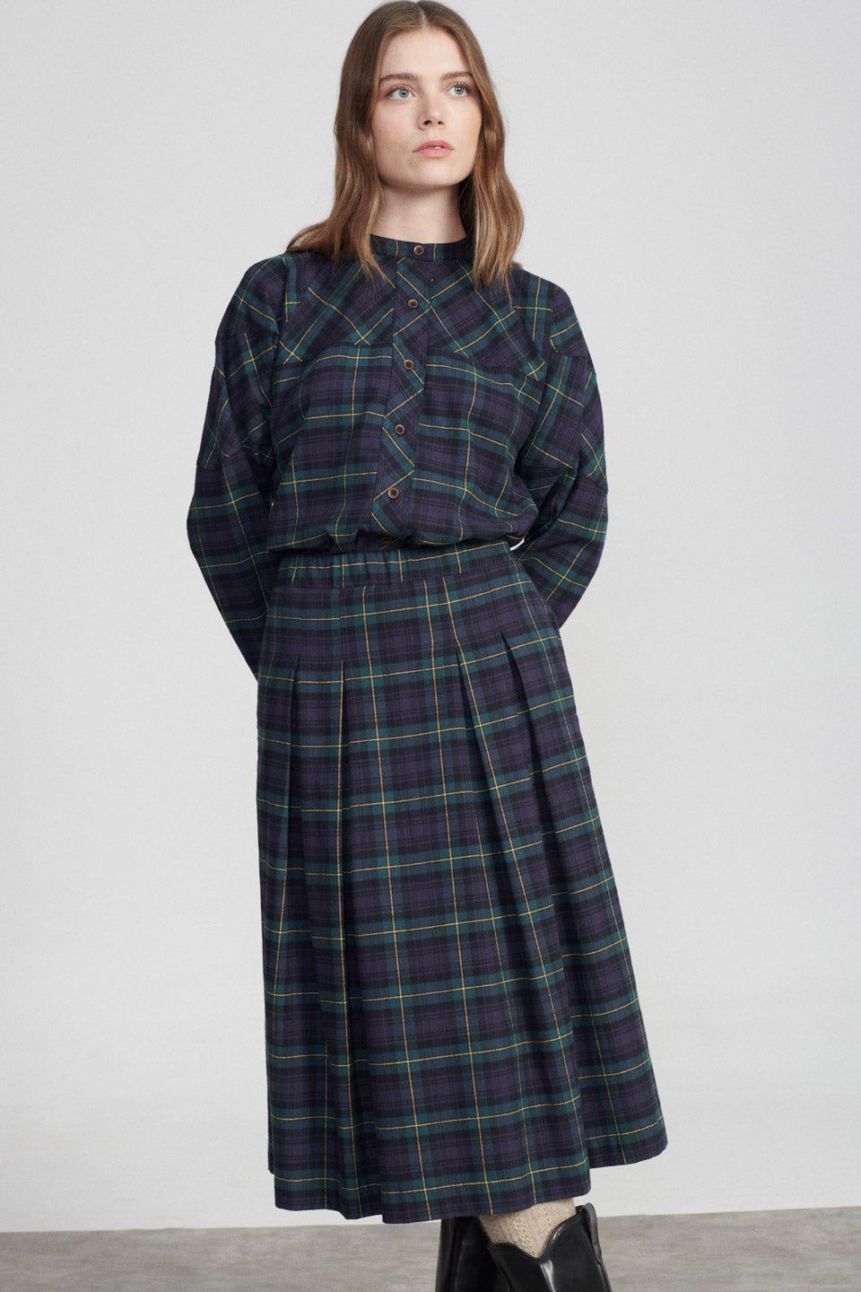 Beatriz Furest | Gonna College Donna Green/Blue - Fabbrica Ski Sises