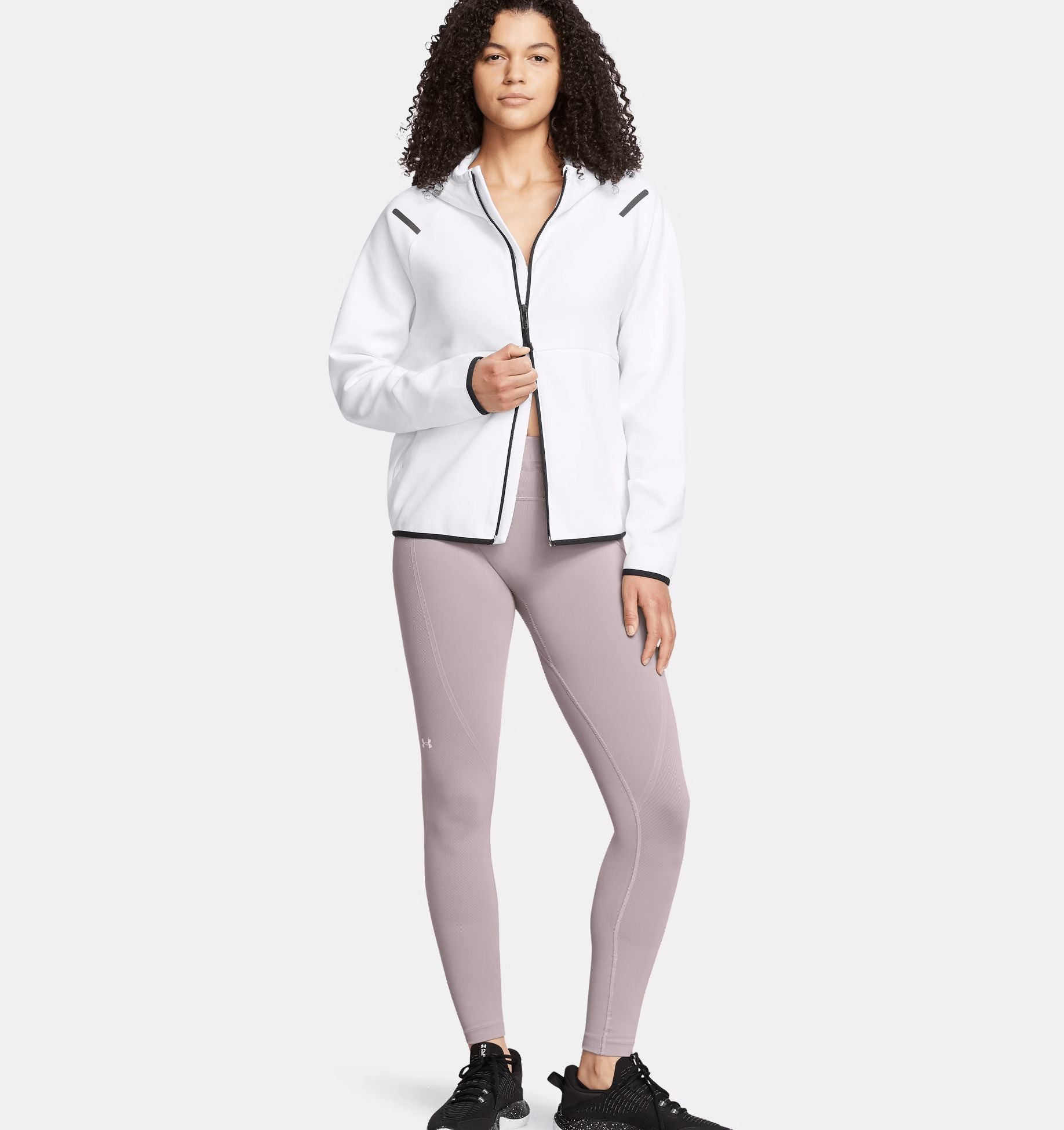 Under Armour | Maglia Unstoppable Fleece Full-Zip Donna White/Black - Fabbrica Ski Sises