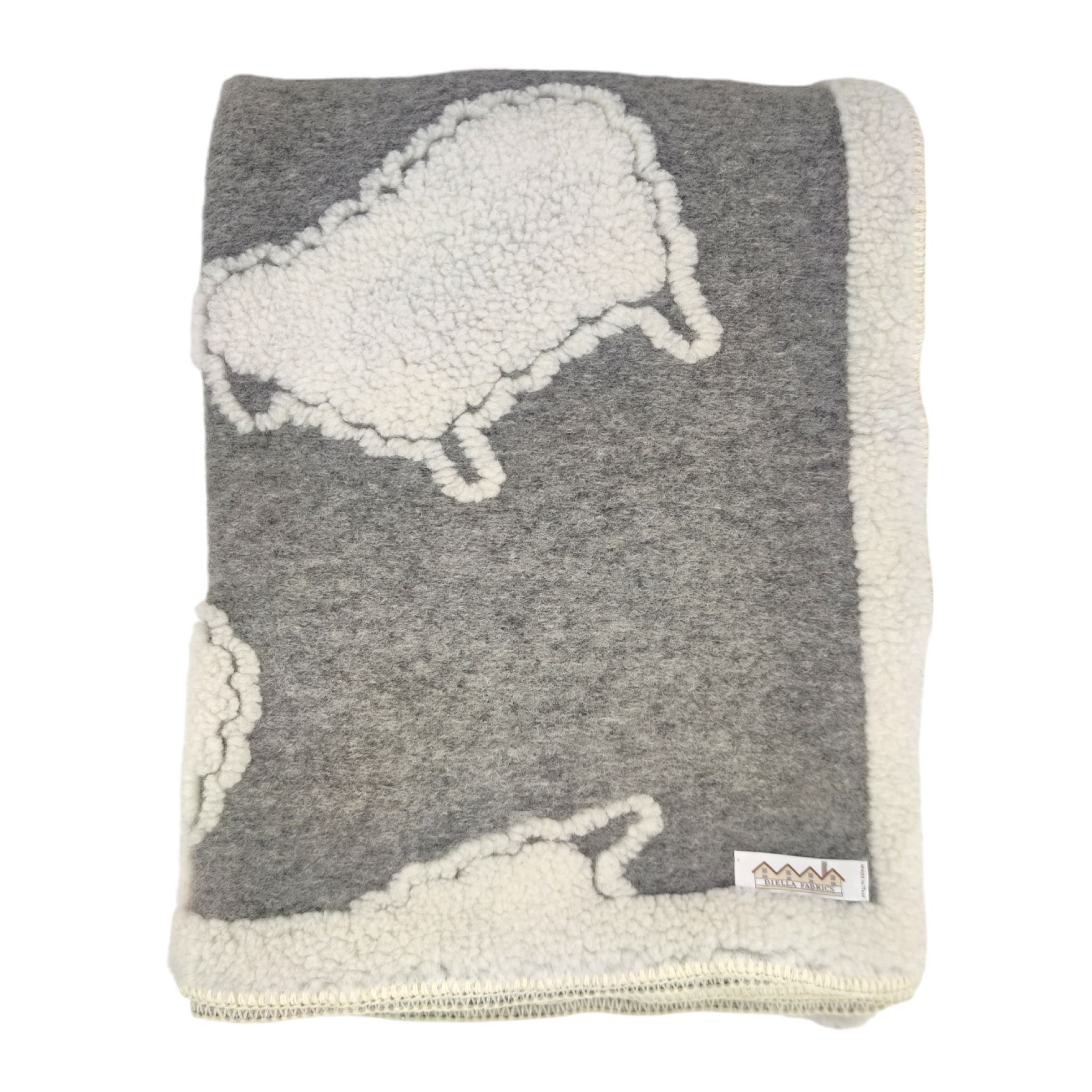 Biella Fabrics | Coperta Pecora Nera Grigio/Natural - Fabbrica Ski Sises