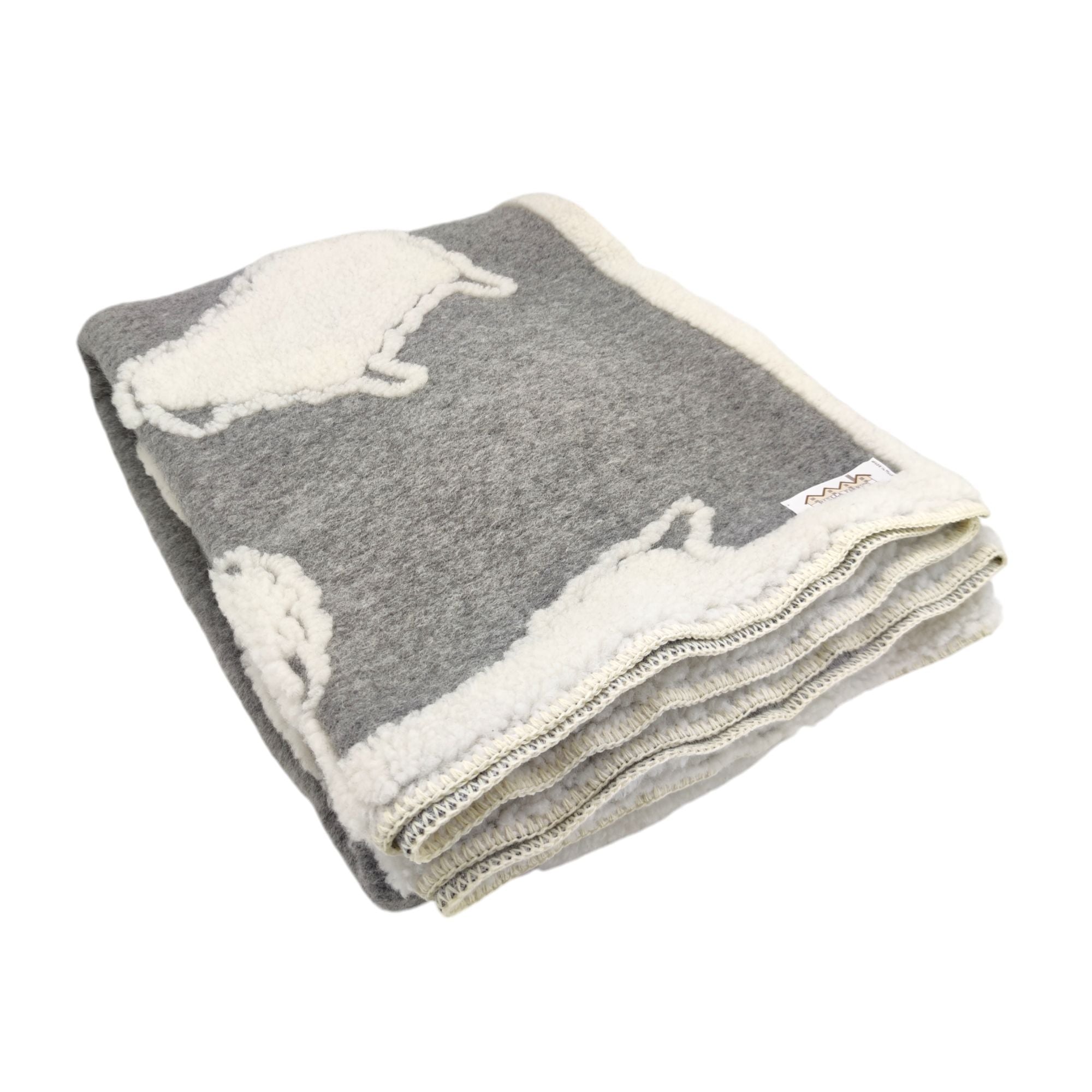 Biella Fabrics | Coperta Pecora Nera Grigio/Natural - Fabbrica Ski Sises