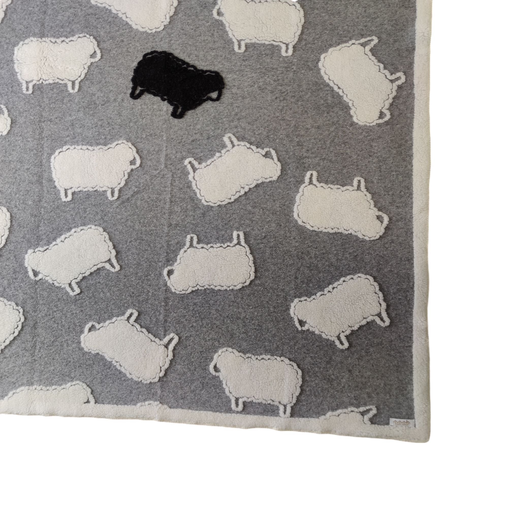 Biella Fabrics | Coperta Pecora Nera Grigio/Natural - Fabbrica Ski Sises