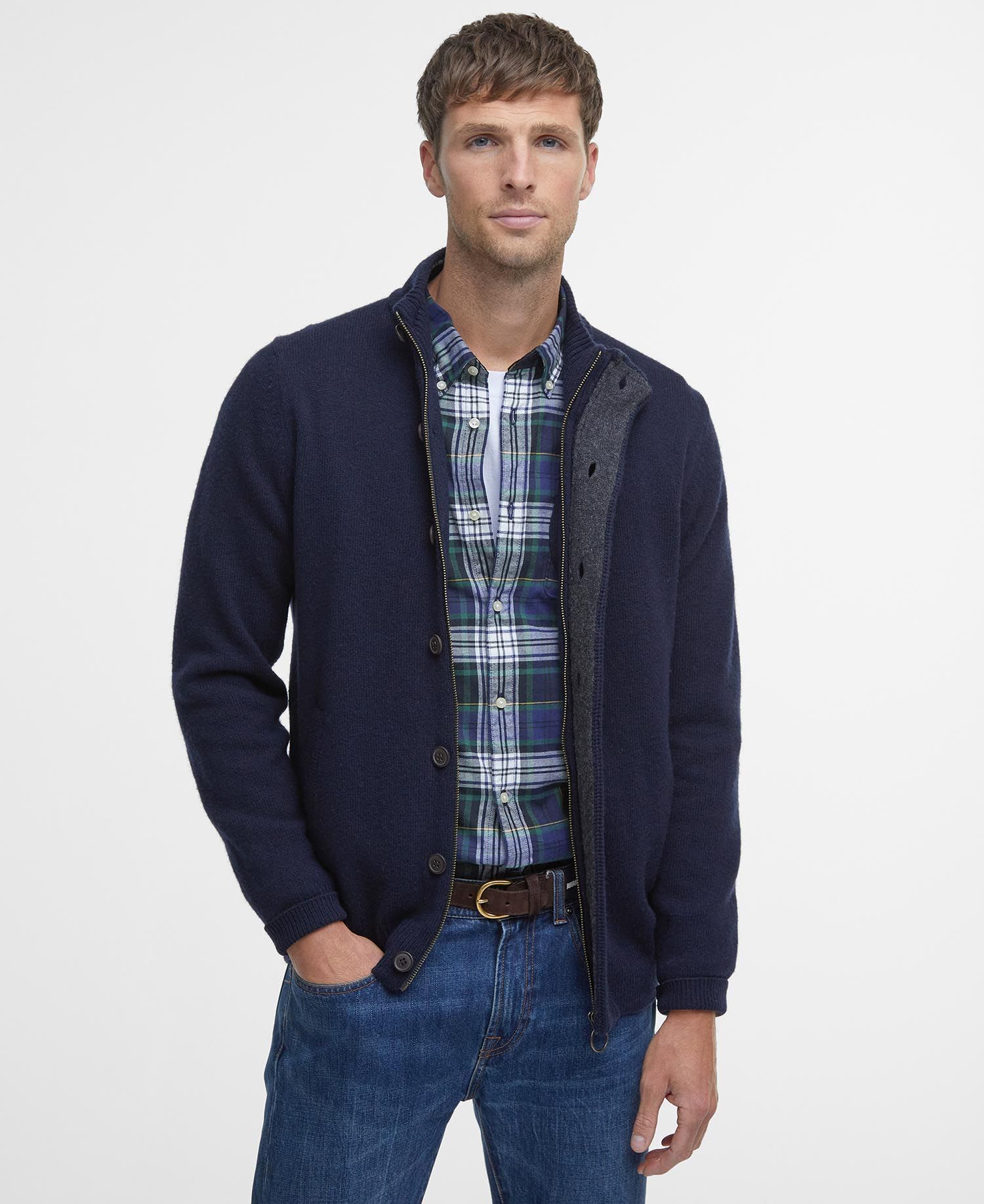 Barbour | Maglia Patch Zip Uomo Navy - Fabbrica Ski Sises