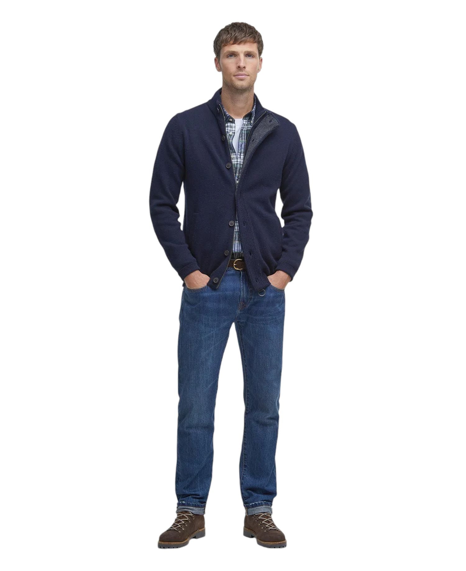 Barbour | Maglia Patch Zip Uomo Navy - Fabbrica Ski Sises