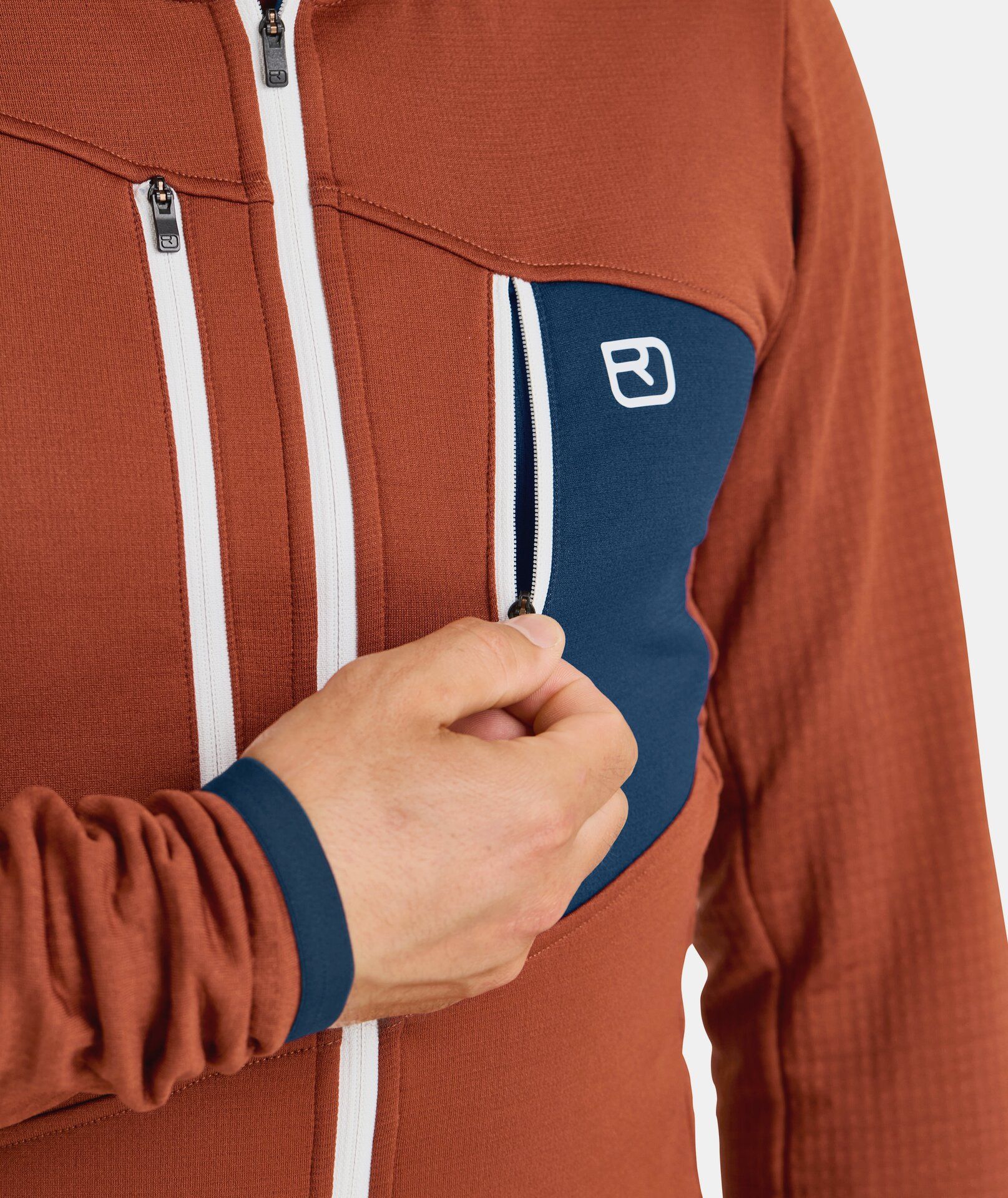 Ortovox | Maglia Fleece Grid Hoody Uomo Deep Ocean - Fabbrica Ski Sises