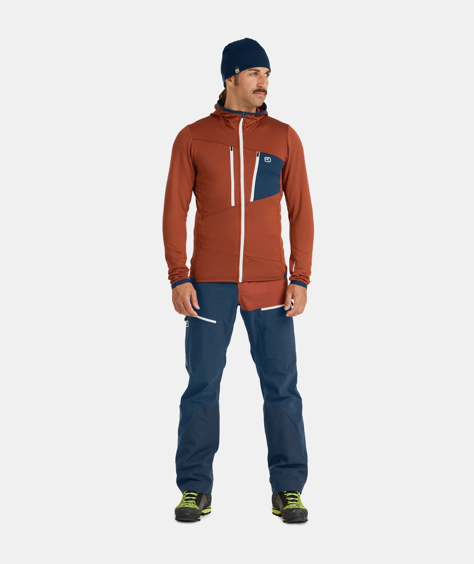Ortovox | Maglia Fleece Grid Hoody Uomo Deep Ocean - Fabbrica Ski Sises