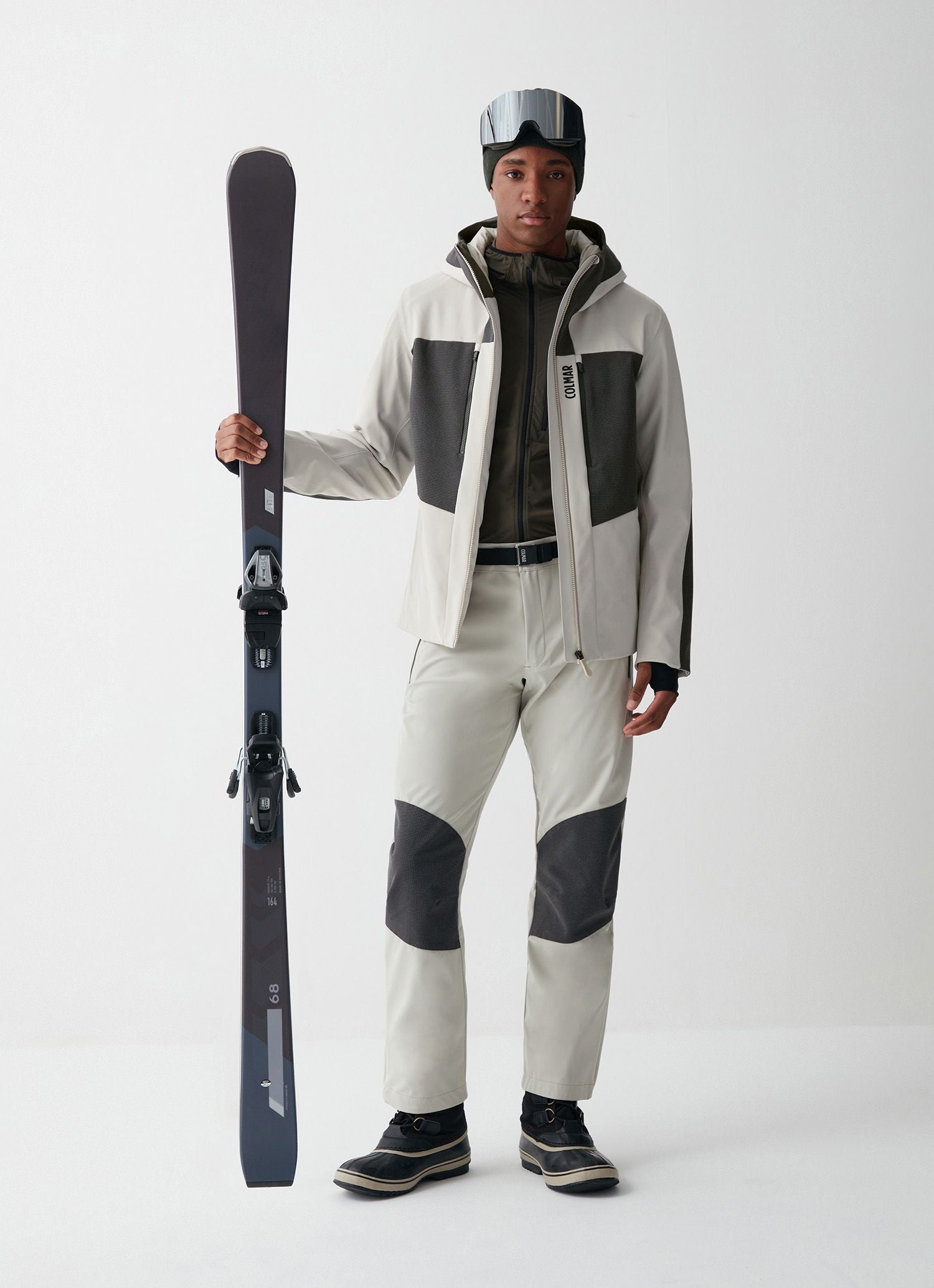 Colmar | Giacca Modernity Hoody Uomo Beige Purity/Forest - Fabbrica Ski Sises