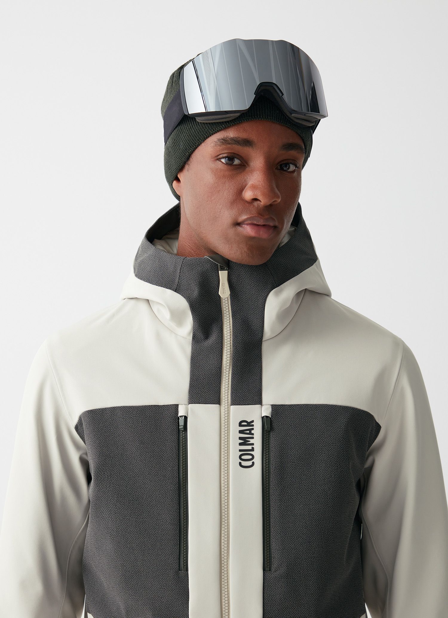 Colmar | Giacca Modernity Hoody Uomo Beige Purity/Forest - Fabbrica Ski Sises