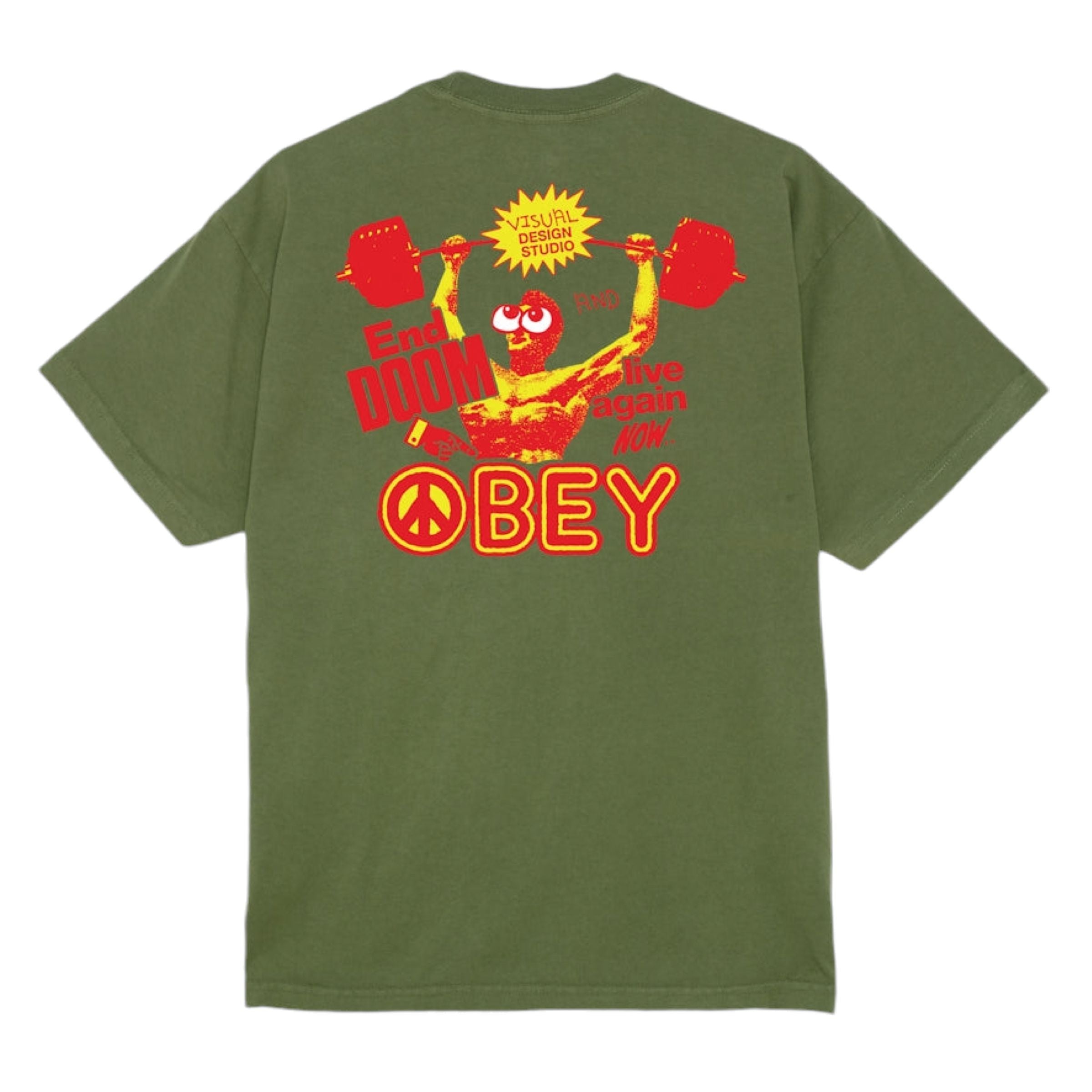 Obey | T-shirt Live Again Now Uomo Moss Green - Fabbrica Ski Sises
