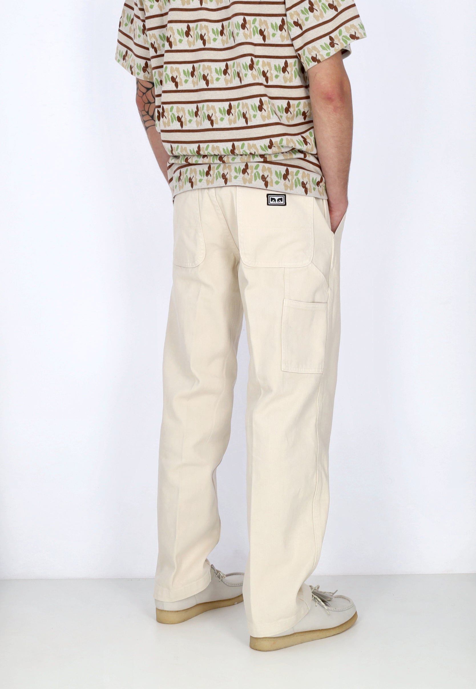 Obey | Pantaloni Hardwork Carpenter Uomo Silver Grey Faded Wash - Fabbrica Ski Sises