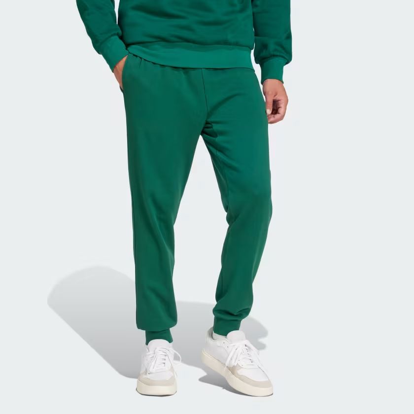 Adidas | Pantaloni Essentials Feel Confort French Terry Uomo Collegiate Green/Black - Fabbrica Ski Sises