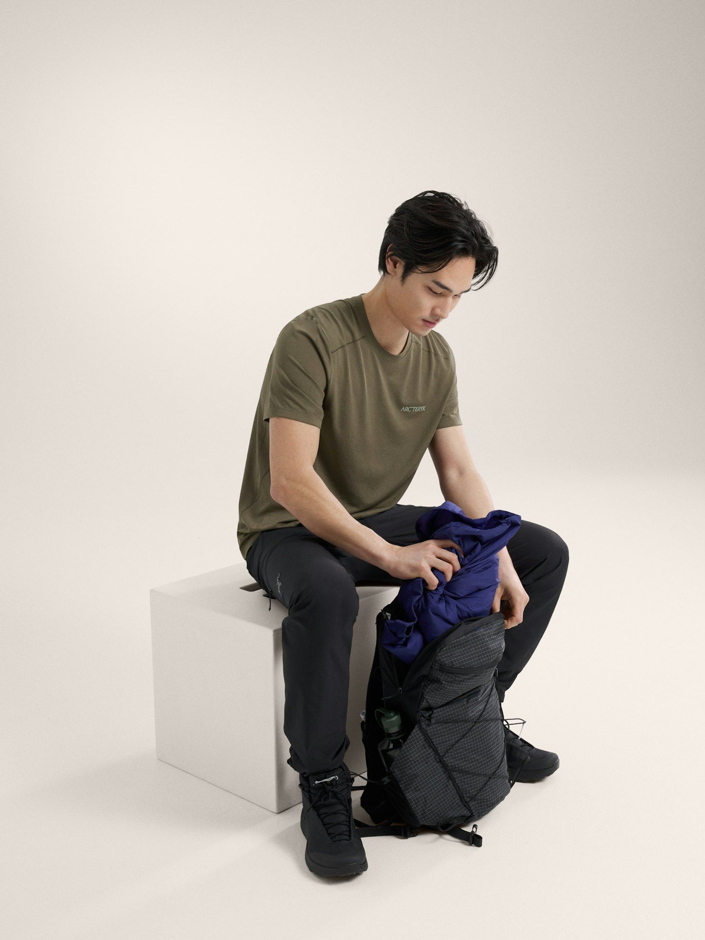 Arc'Teryx | T-shirt Cormac Arc'Bird Logo Uomo Tatsu Heather/Stone Green - Fabbrica Ski Sises