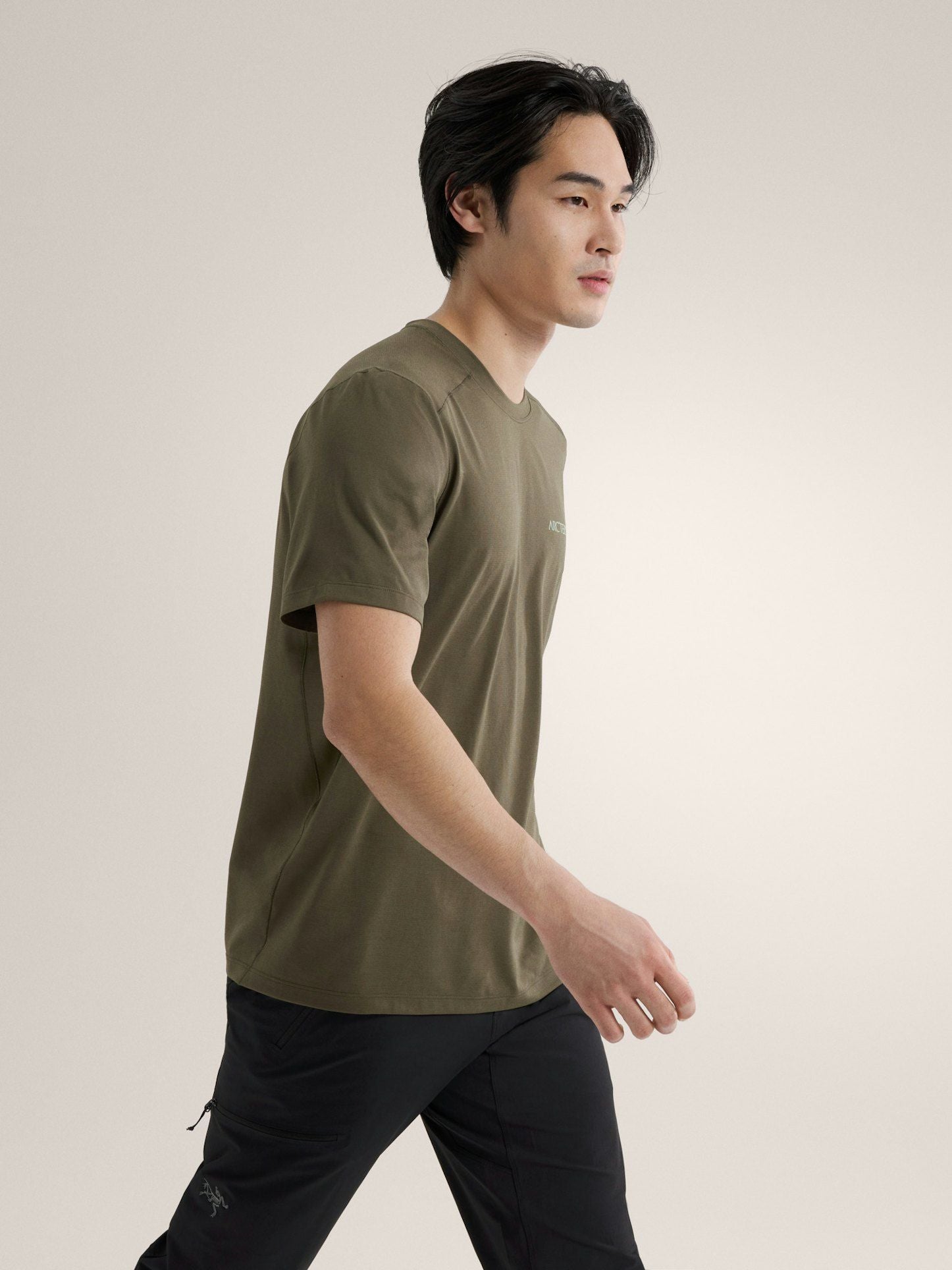 Arc'Teryx | T-shirt Cormac Arc'Bird Logo Uomo Tatsu Heather/Stone Green - Fabbrica Ski Sises