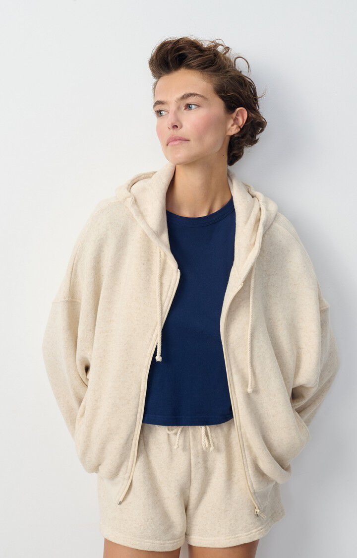 American Vintage | Maglia Itonay Full Zip Donna Ecru - Fabbrica Ski Sises