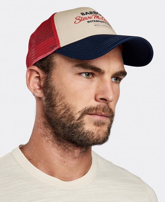 Barbour | Cappello Steve McQueen Uomo Navy/Red/Stone - Fabbrica Ski Sises