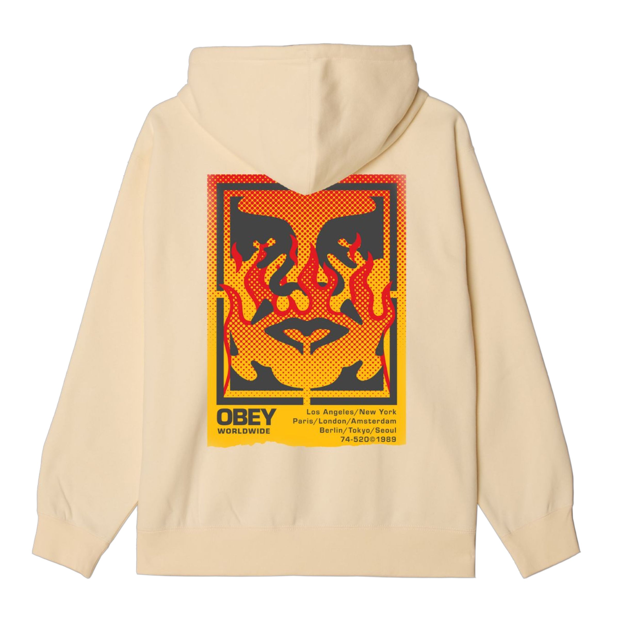 Obey | Maglia Icon Stencil Flame Uomo Unbleached - Fabbrica Ski Sises