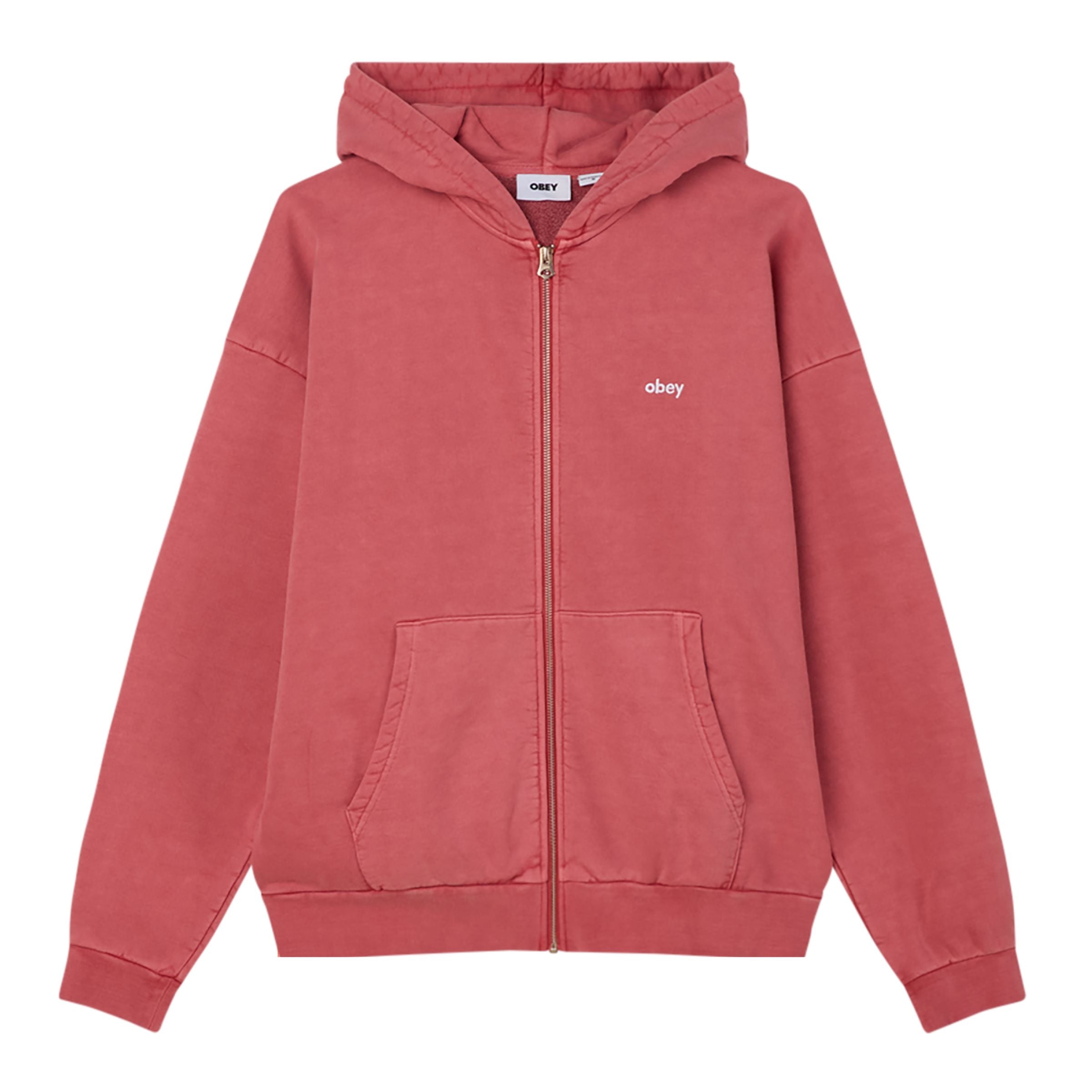 Obey | Maglia Lowercase Zip Hoody Pigment mineral Red - Fabbrica Ski Sises