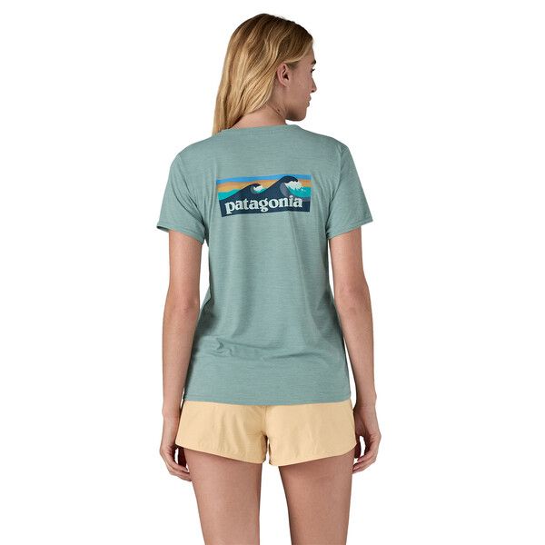 Patagonia | T-shirt Cap Cool Daily Graphic Donna Boardshort Logo/Thermal Blue - Fabbrica Ski Sises