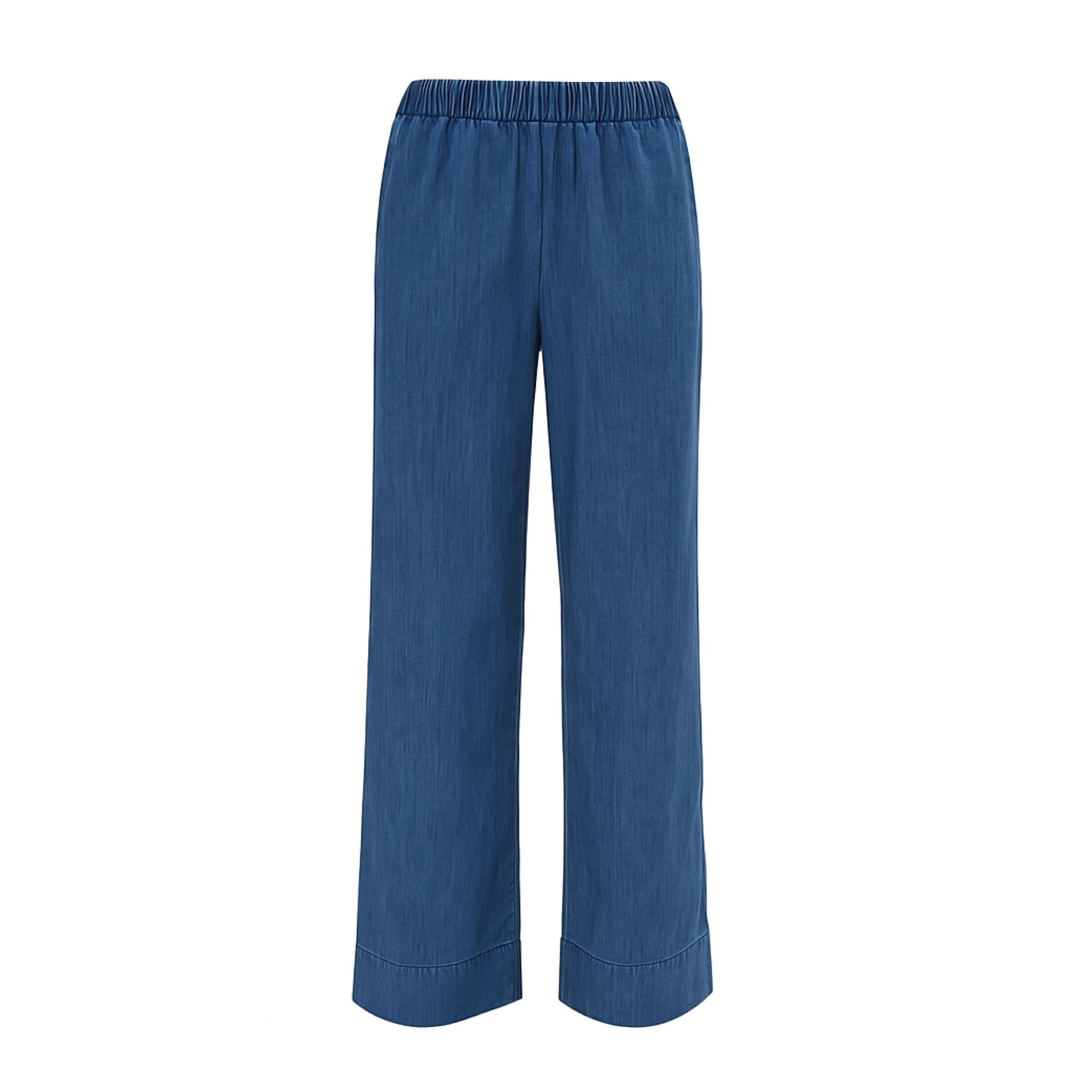 True Nyc | Pantaloni Pensil Cotton Linen Donna Medium Wash - Fabbrica Ski Sises