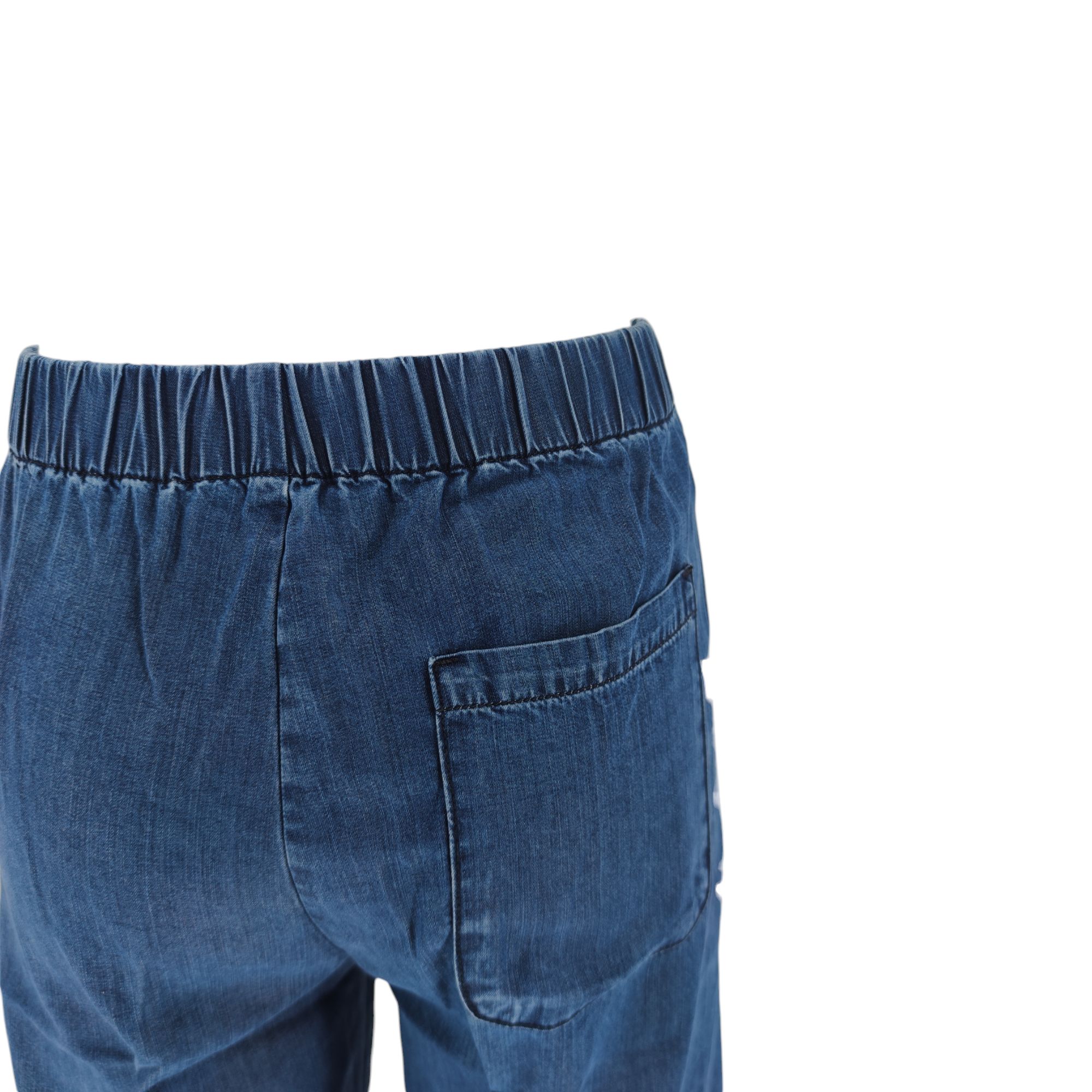 True Nyc | Pantaloni Pensil Cotton Linen Donna Medium Wash - Fabbrica Ski Sises