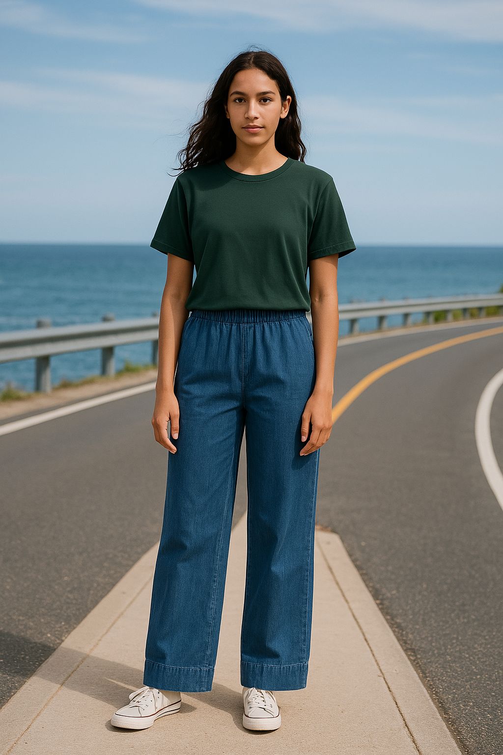 True Nyc | Pantaloni Pensil Cotton Linen Donna Medium Wash - Fabbrica Ski Sises