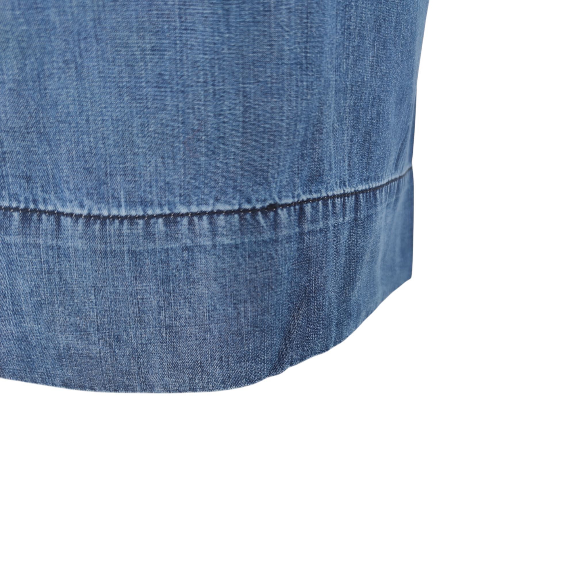 True Nyc | Pantaloni Pensil Cotton Linen Donna Medium Wash - Fabbrica Ski Sises