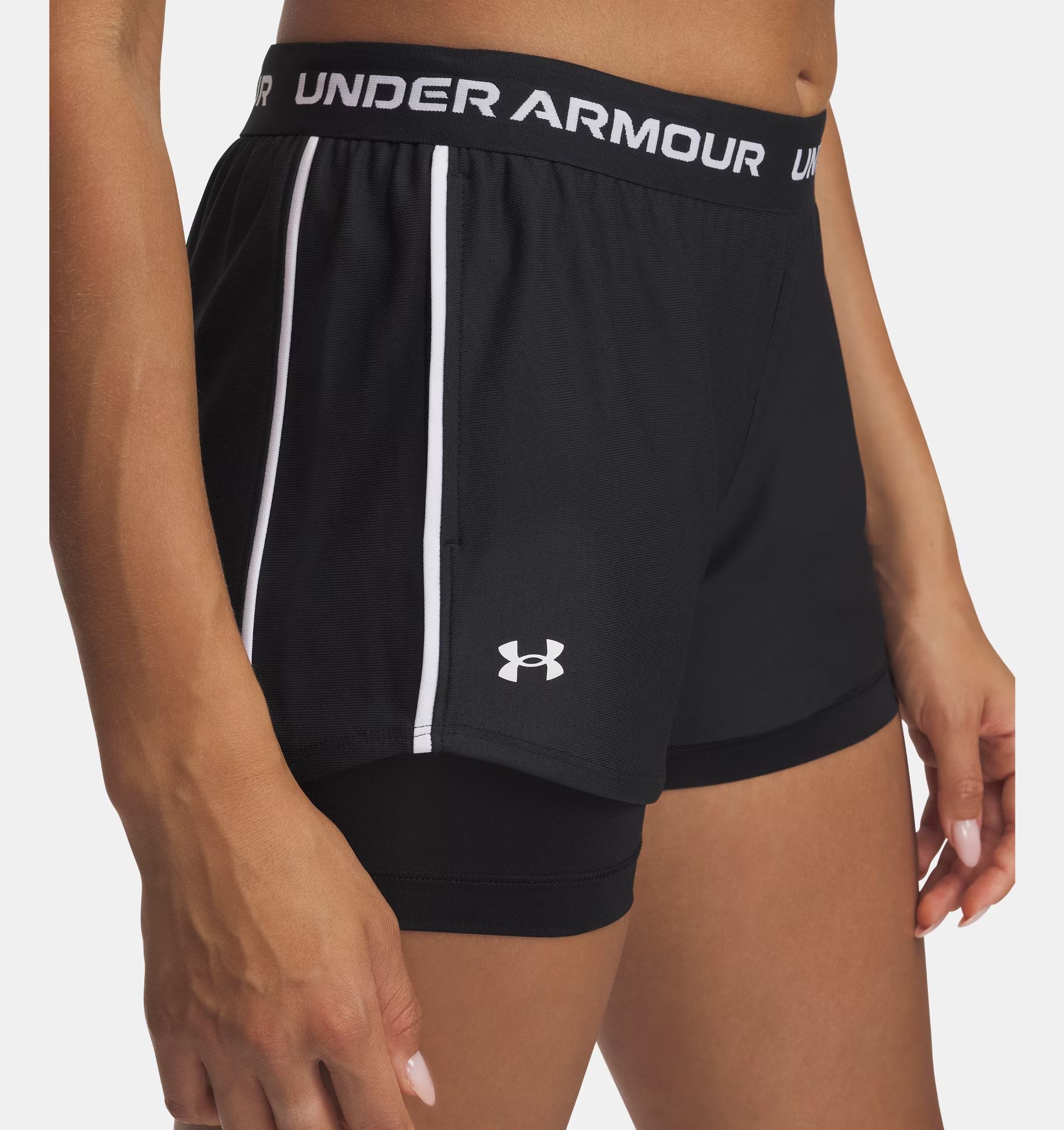 Under Armour | Pantaloncini Tech Play 2in1 Donna Black/White - Fabbrica Ski Sises