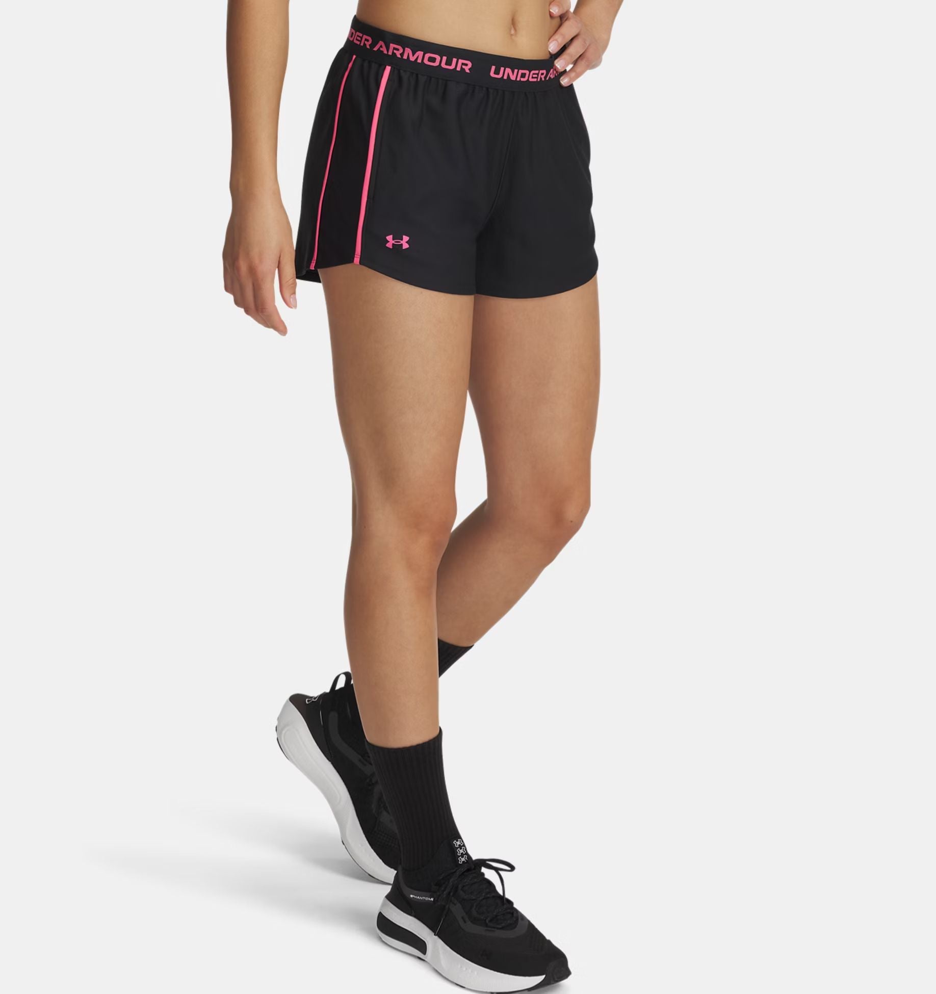 Under Armour | Pantaloncini Play Up Donna Black/Super Pink - Fabbrica Ski Sises