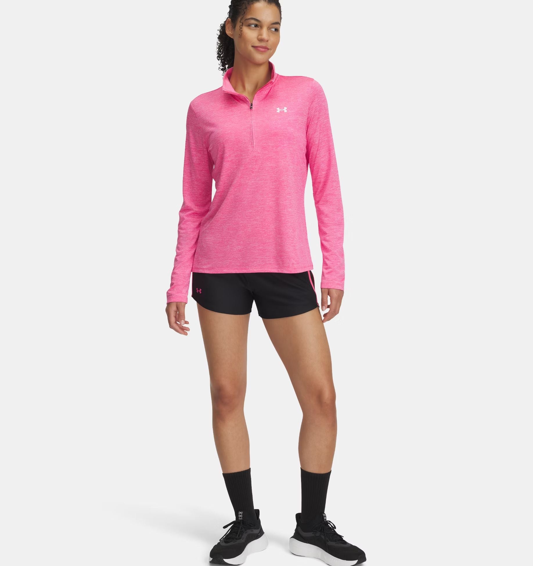 Under Armour | Pantaloncini Play Up Donna Black/Super Pink - Fabbrica Ski Sises