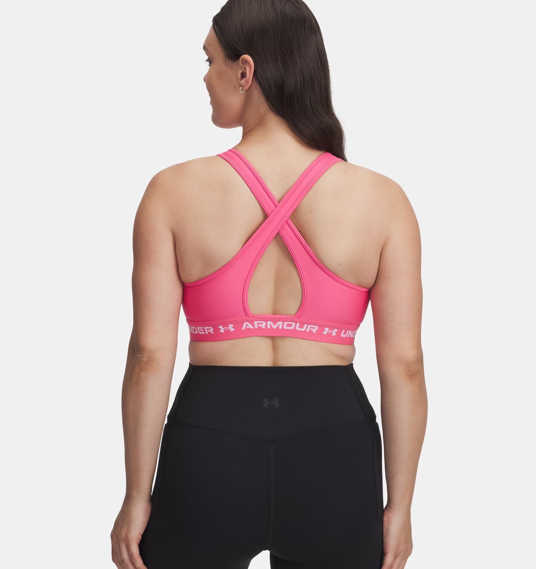 Under Armour | Top Mid Bra Donna Super Pink/White - Fabbrica Ski Sises