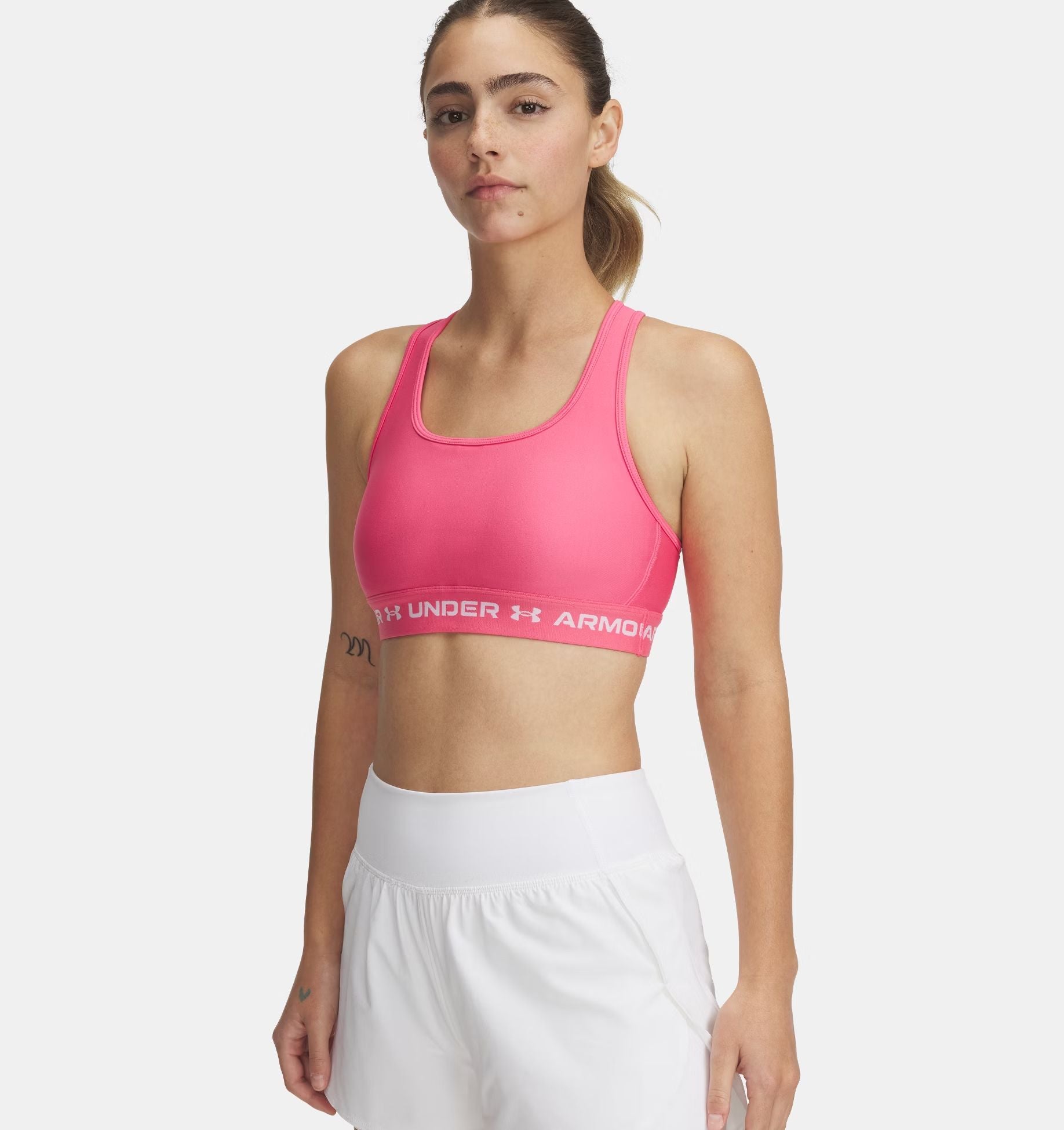 Under Armour | Top Mid Bra Donna Super Pink/White - Fabbrica Ski Sises