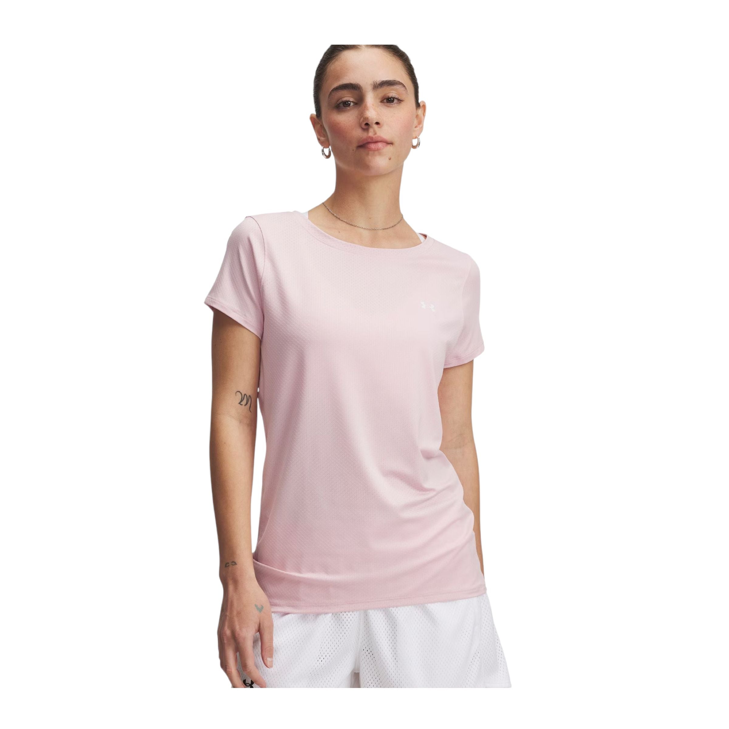 Under Armour | T-shirt HeatGear Armour Donna Prime Pink/White - Fabbrica Ski Sises