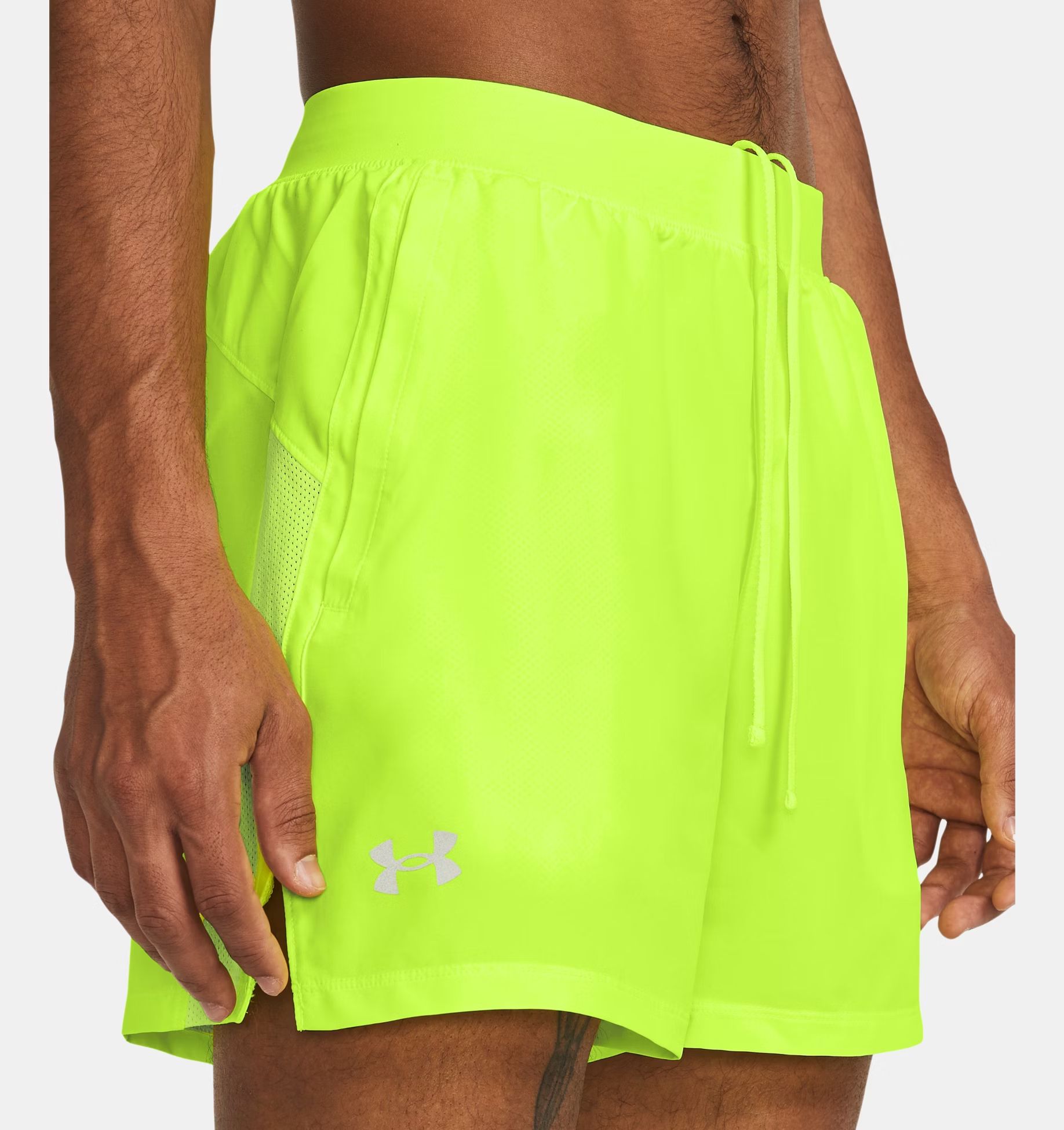 Under Armour | Pantaloncini Launch 5IN Uomo High Vis Yellow/Reflective - Fabbrica Ski Sises