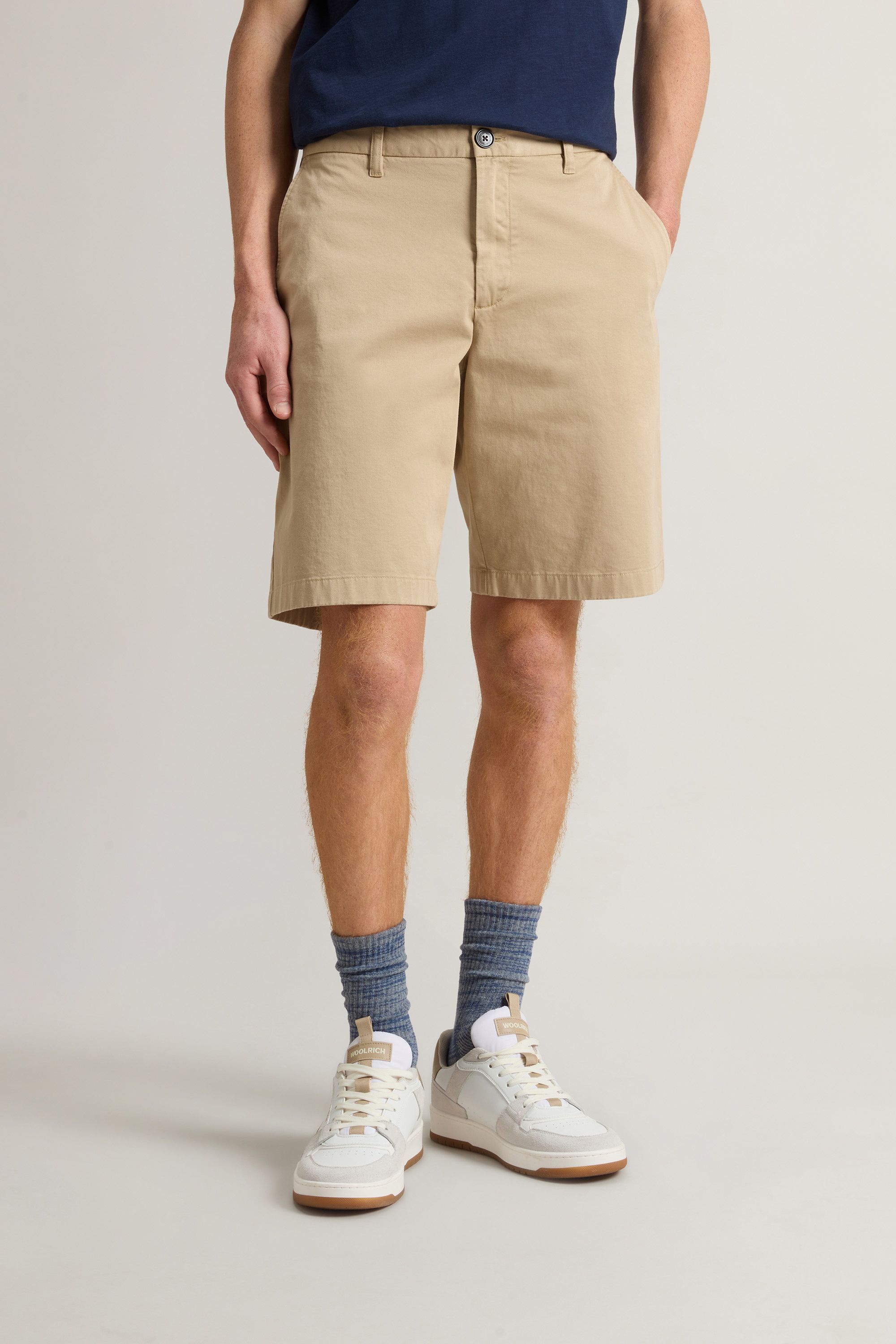 Woolrich | Pantaloncini Classic Chino Uomo White Pepper - Fabbrica Ski Sises