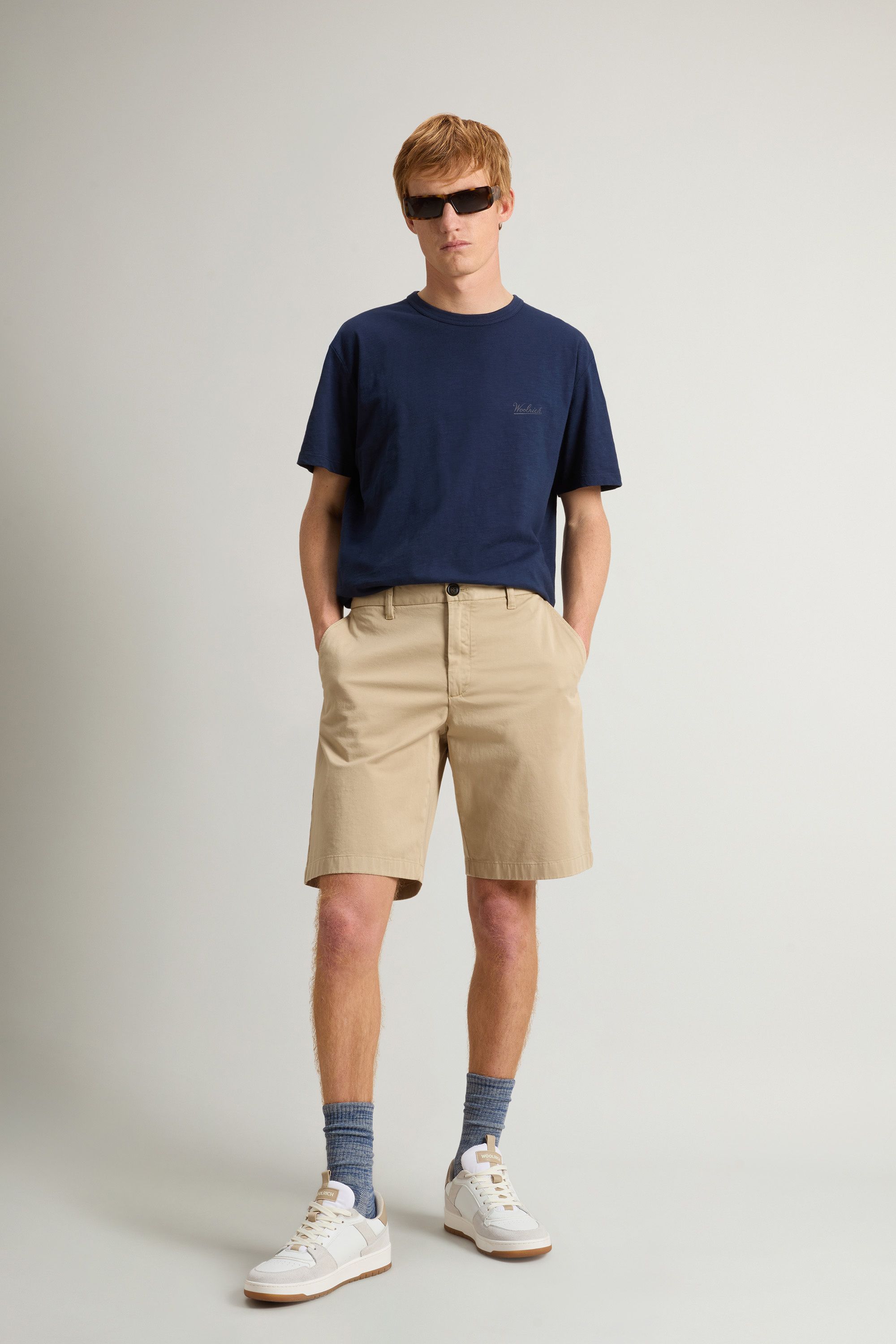 Woolrich | Pantaloncini Classic Chino Uomo White Pepper - Fabbrica Ski Sises