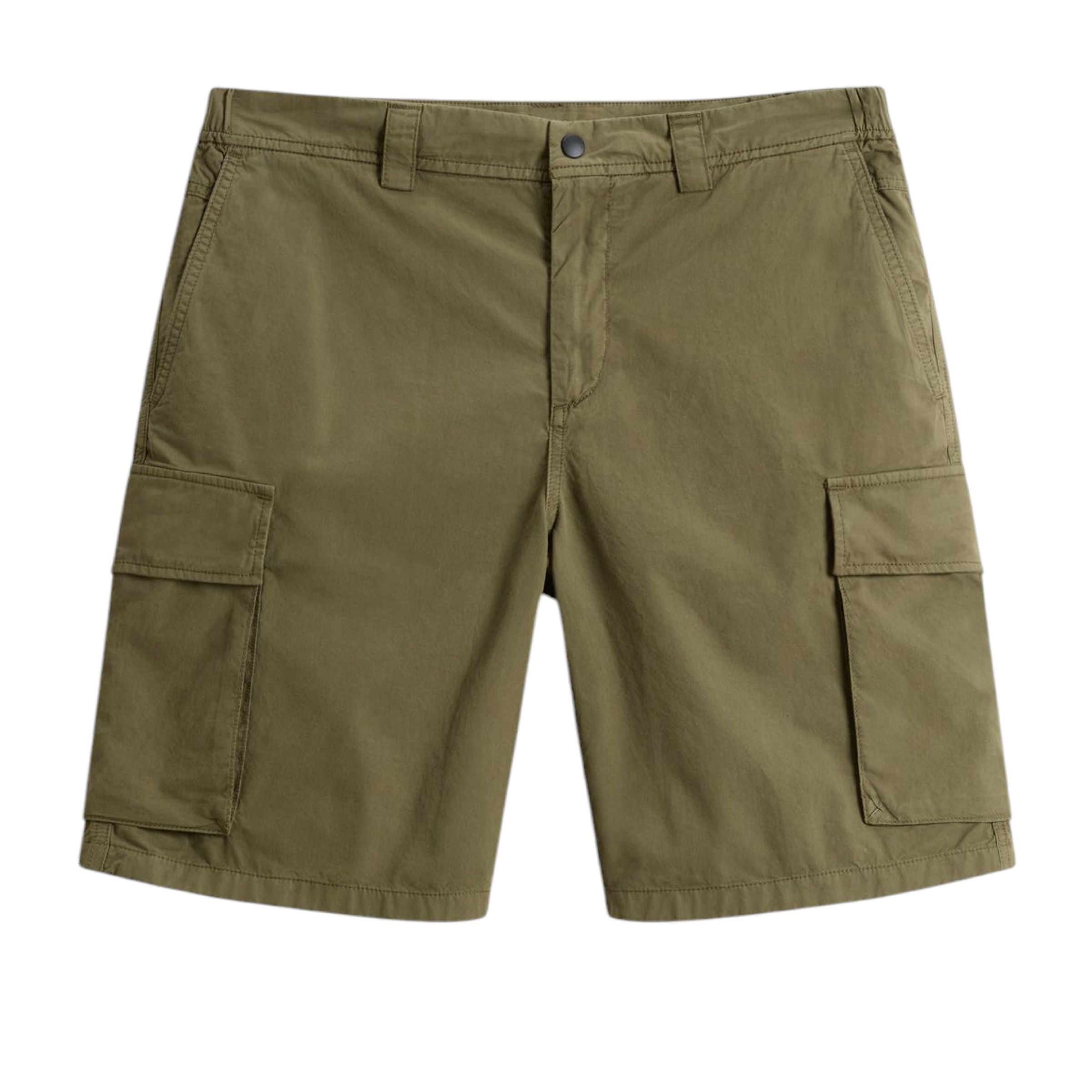 Woolrich | Pantaloncini Gabardine Cargo Uomo Like Olive - Fabbrica Ski Sises