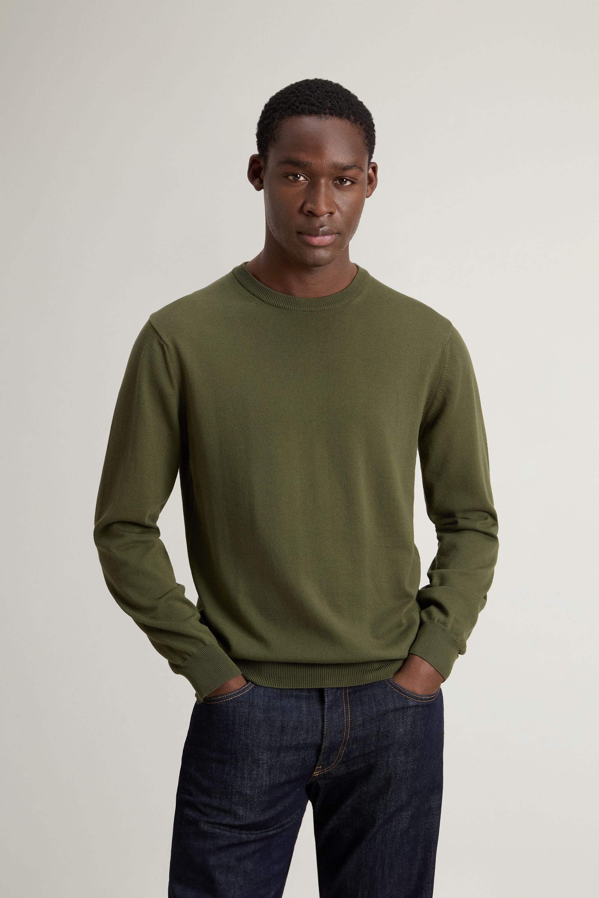 Men's Logo Cotton Sweater Greenstone