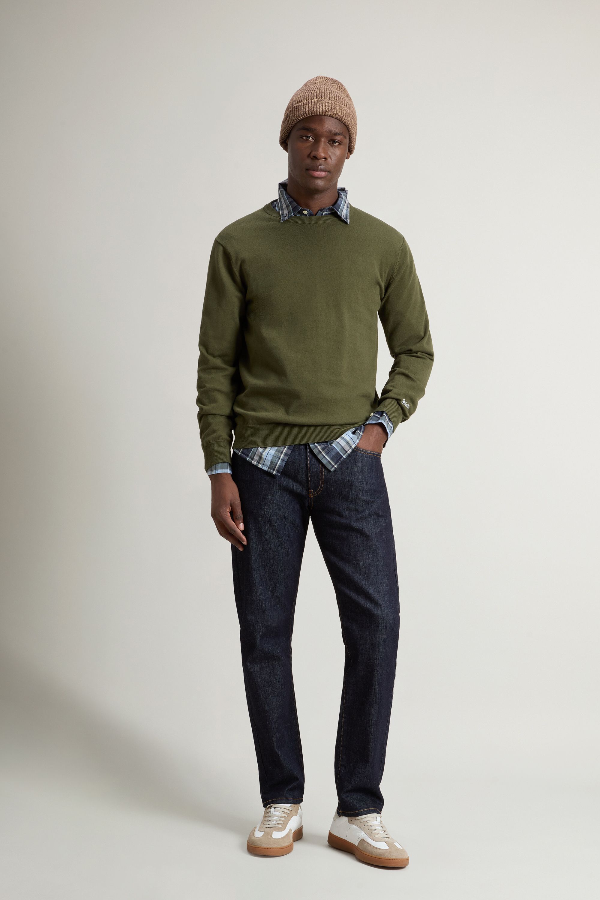 Men's Logo Cotton Sweater Greenstone