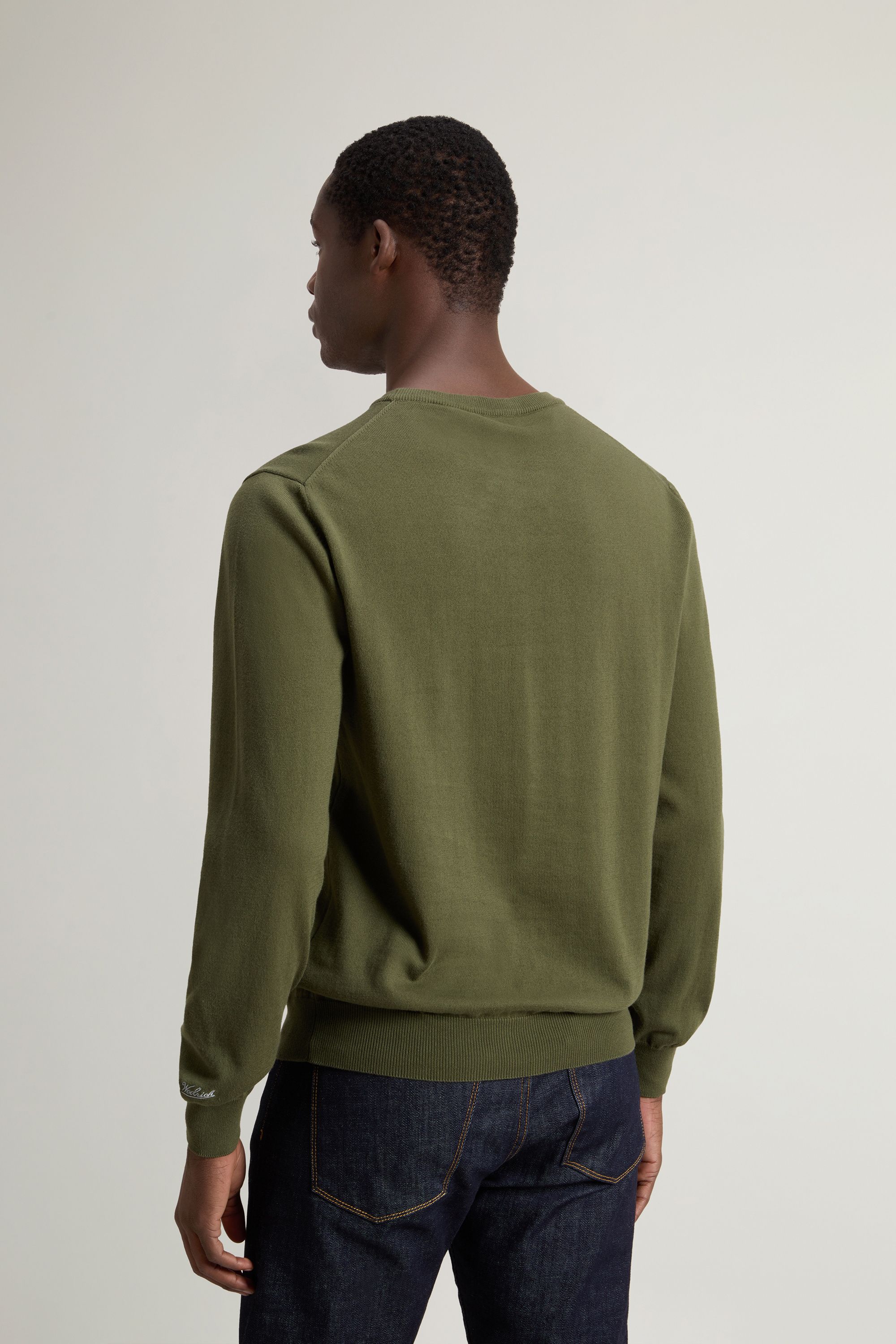 Men's Logo Cotton Sweater Greenstone