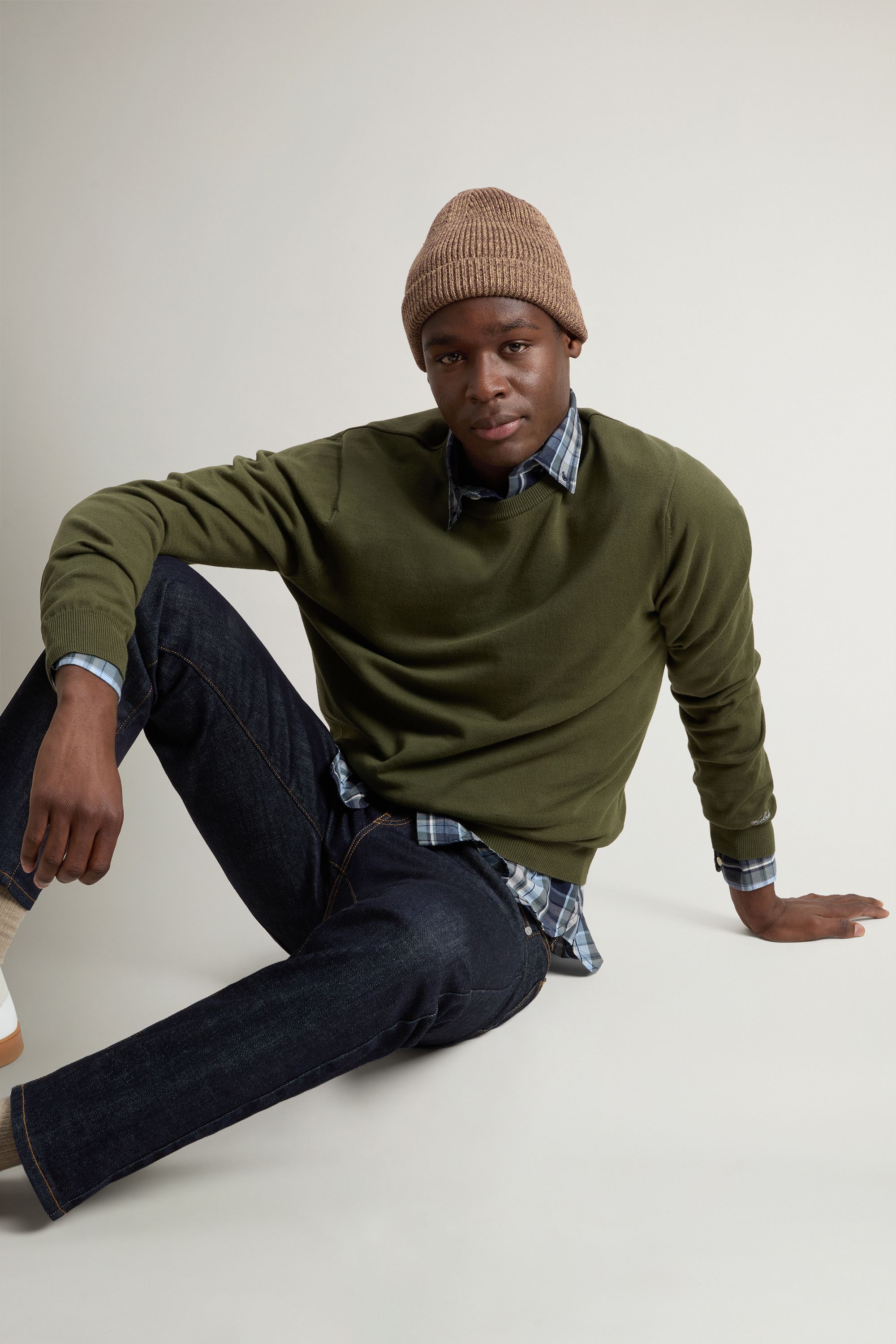 Men's Logo Cotton Sweater Greenstone