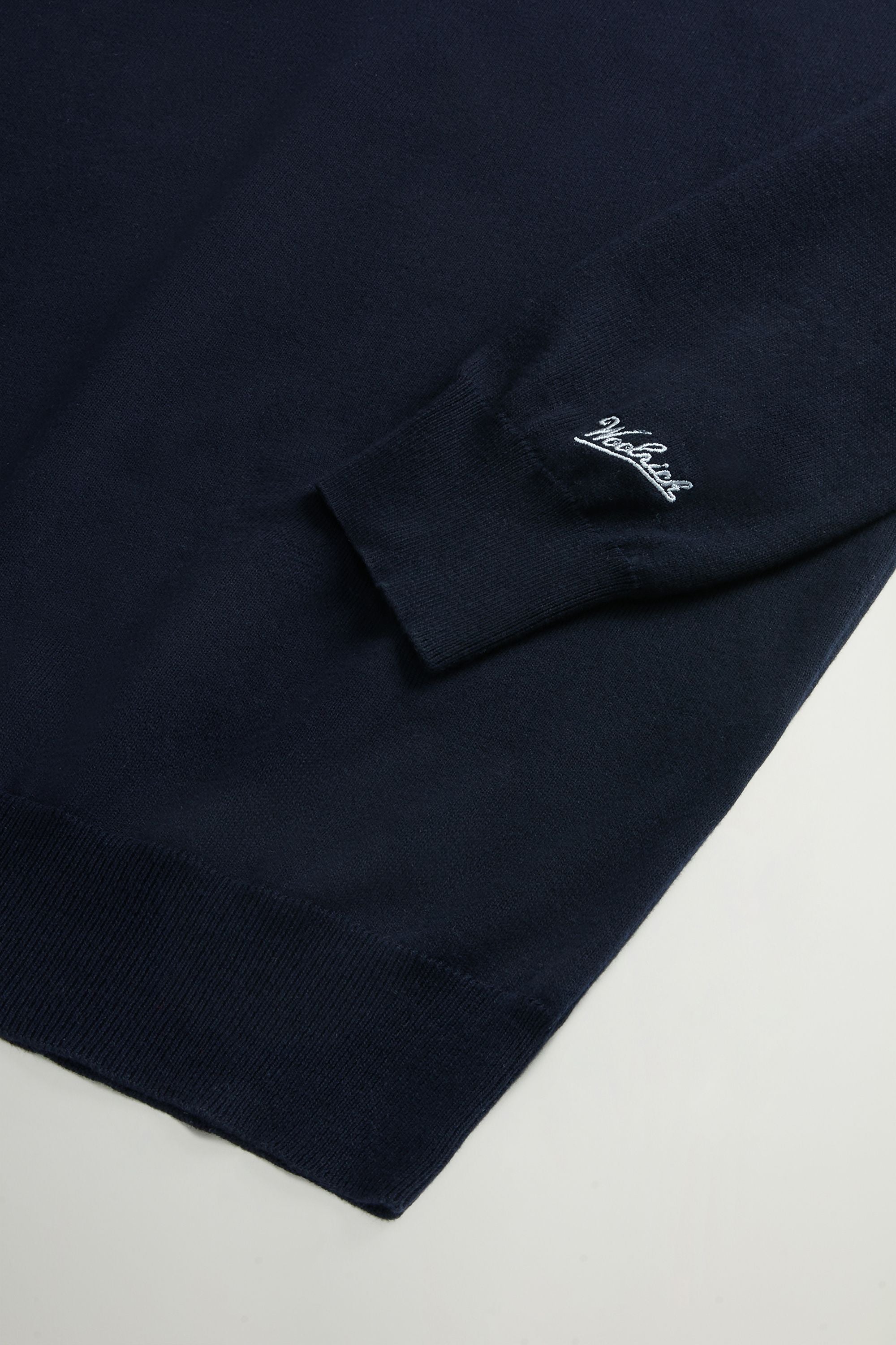 Woolrich | Maglia Logo Cotton Uomo Melton Blue - Fabbrica Ski Sises