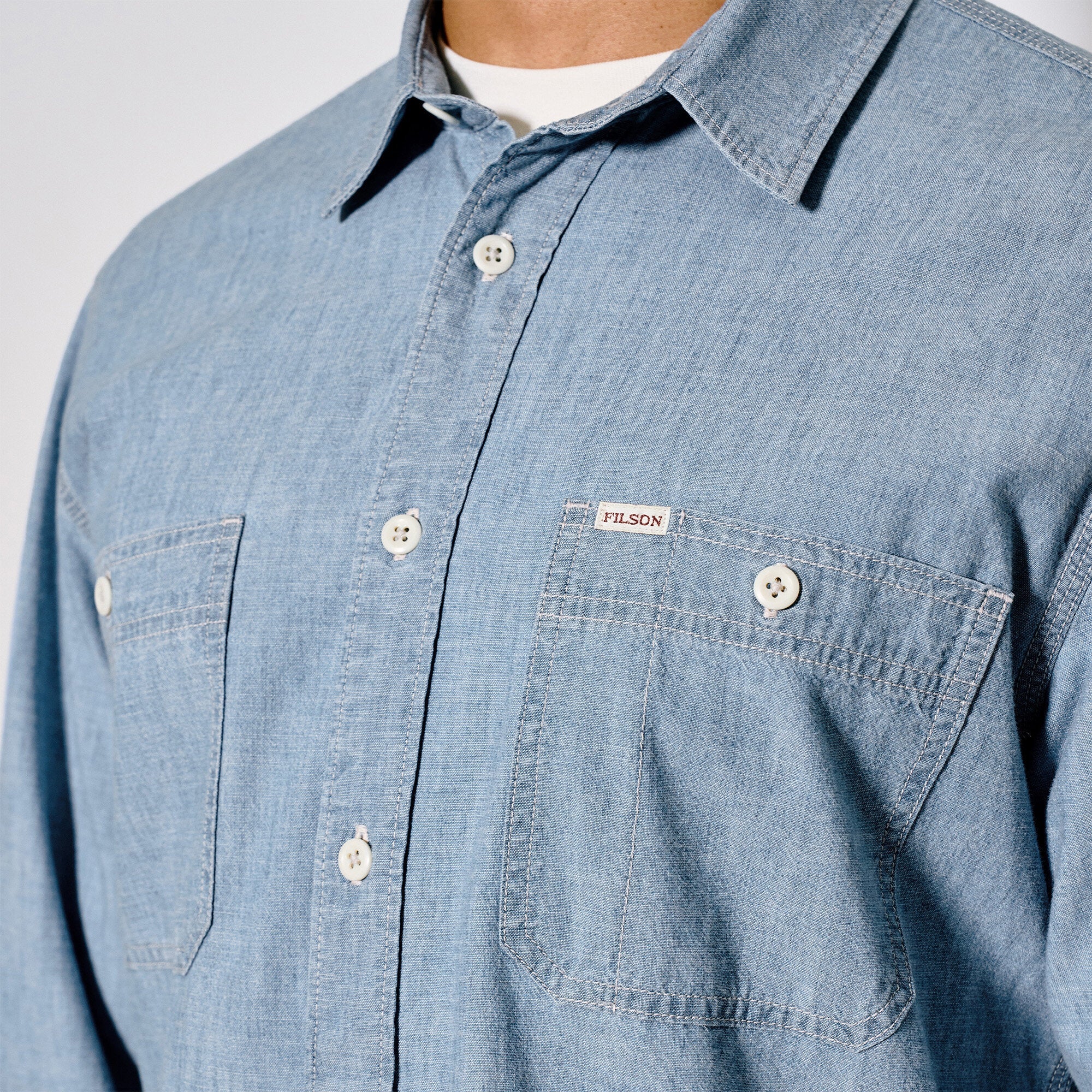 Mann Chambray Cpo Hemd Light Indigo