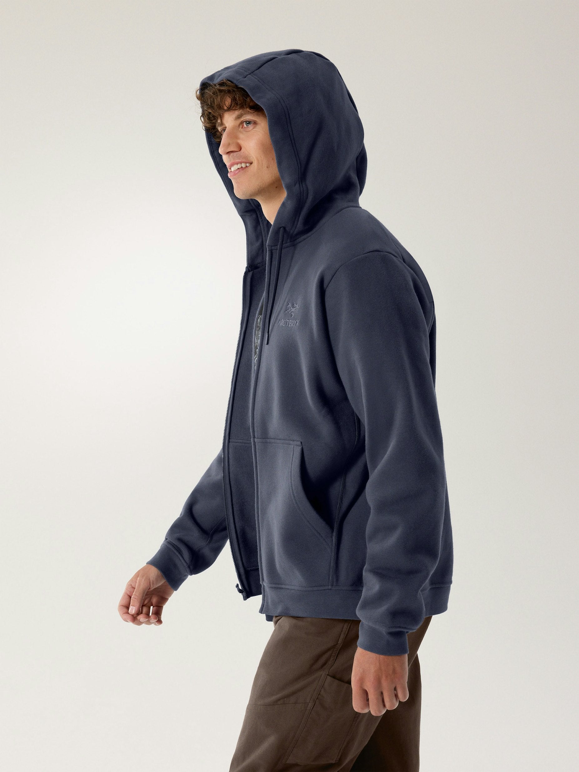 Mann Embleme Fleece Full Zip Hoody Pullover Black Saphire