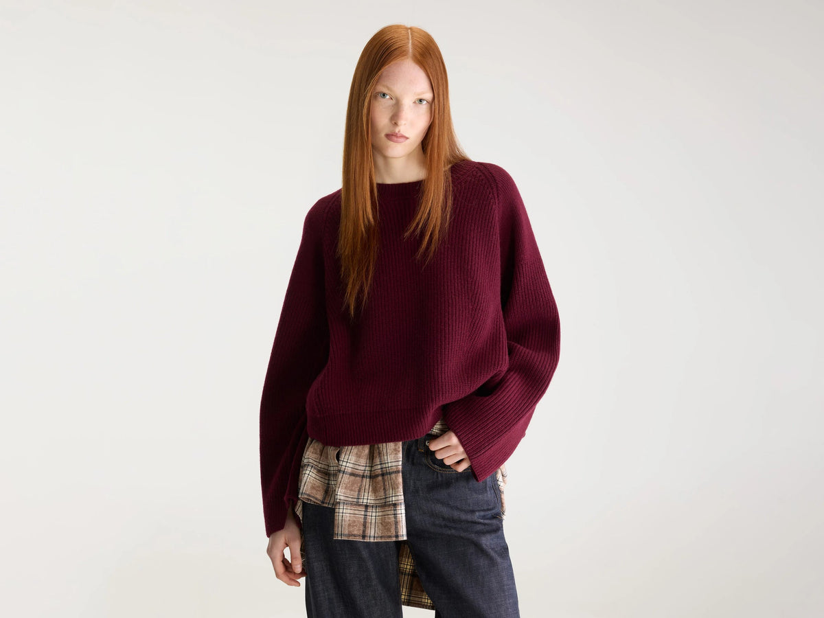 Maglia Dorou Cropped Donna Wine