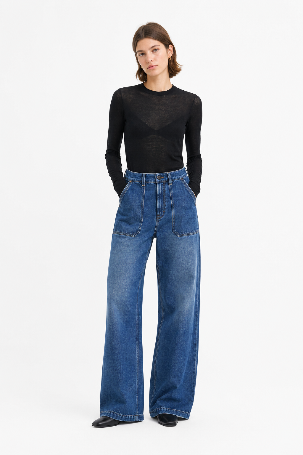 Pantaloni 48 Donna Mid Blue