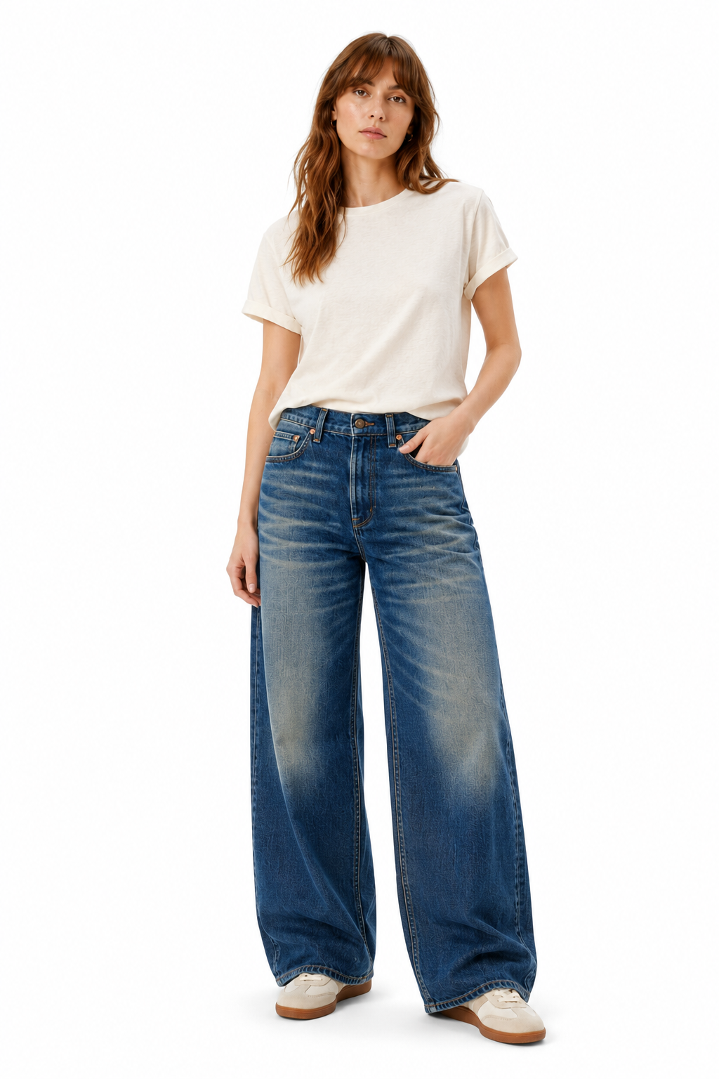 Pantaloni 18 Donna Worn In Mid Blue