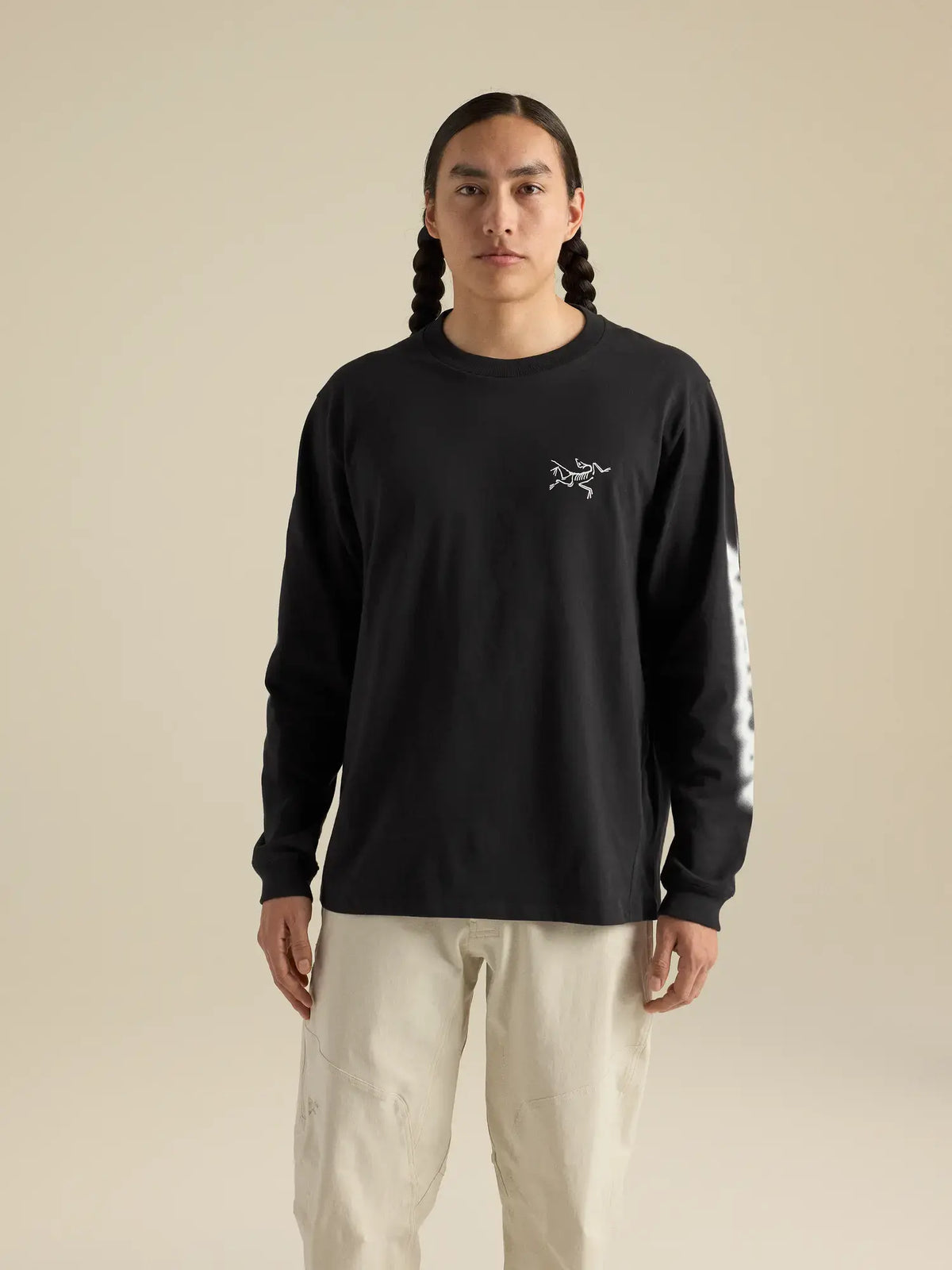 Herr Kragg Cotton Dream State långärmad T‑shirt svart/vit