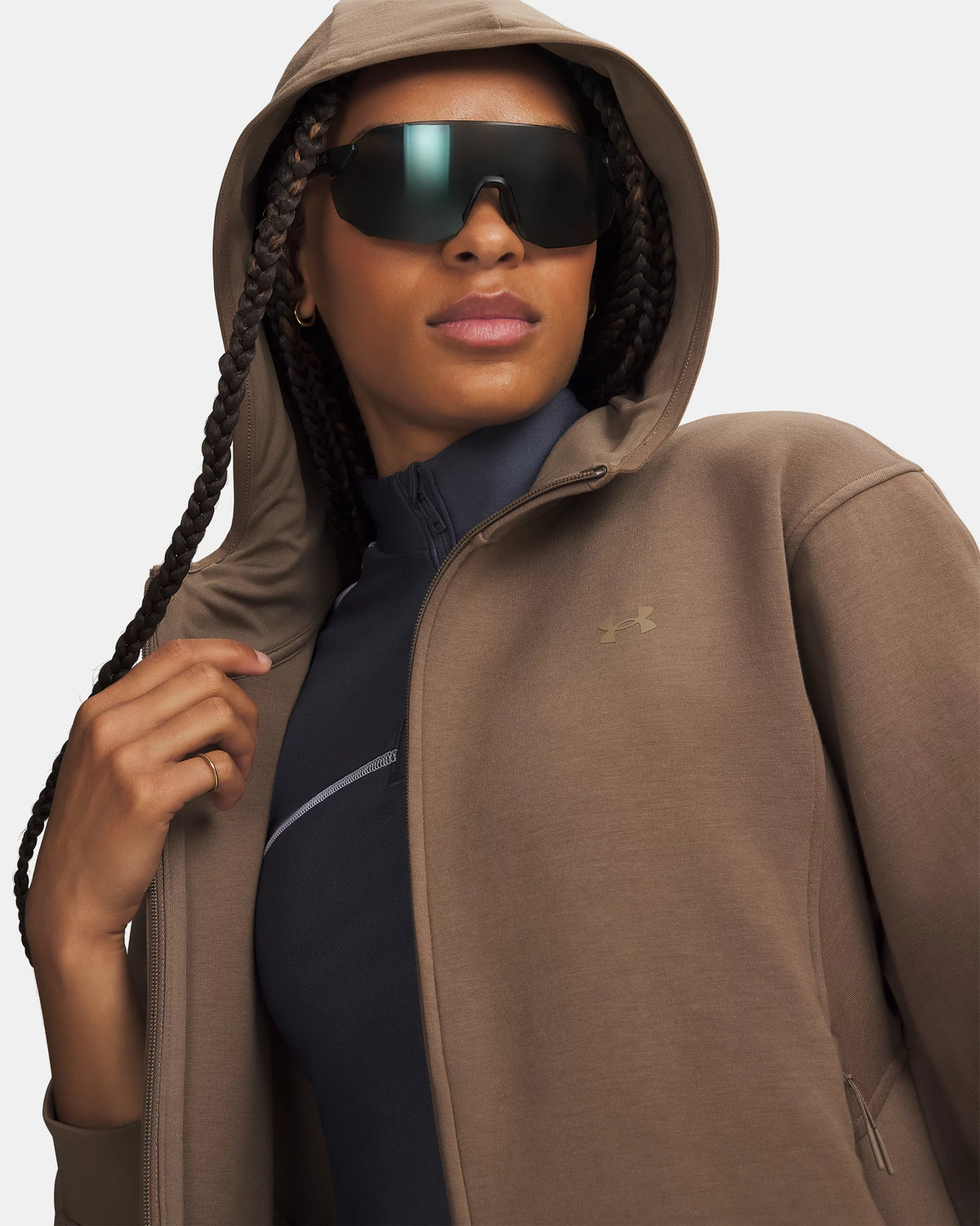 Damernas Unstoppable fleece-sweatshirt Desert Taupe