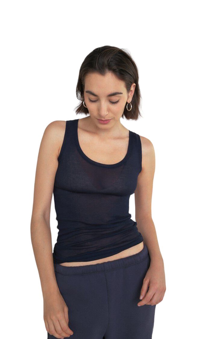 American Vintage | Canotta Massachusetts Donna Navy - Fabbrica Ski Sises